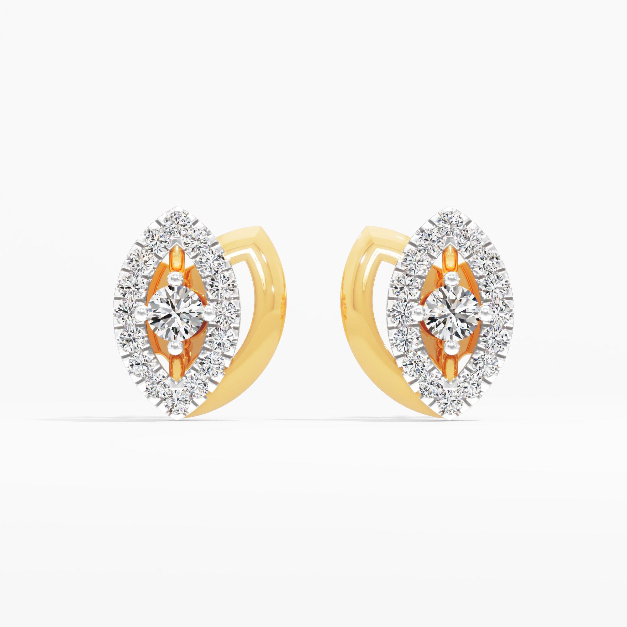 Gilded Eye Solitaire Stud Earrings