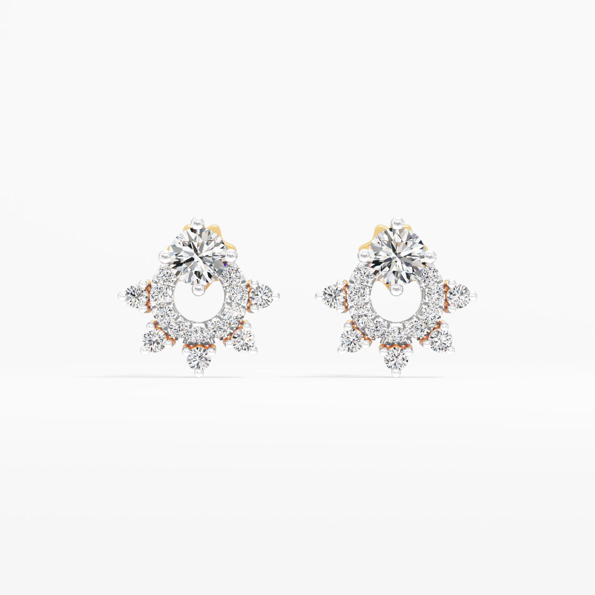 Coronet Solitaire Stud Earrings