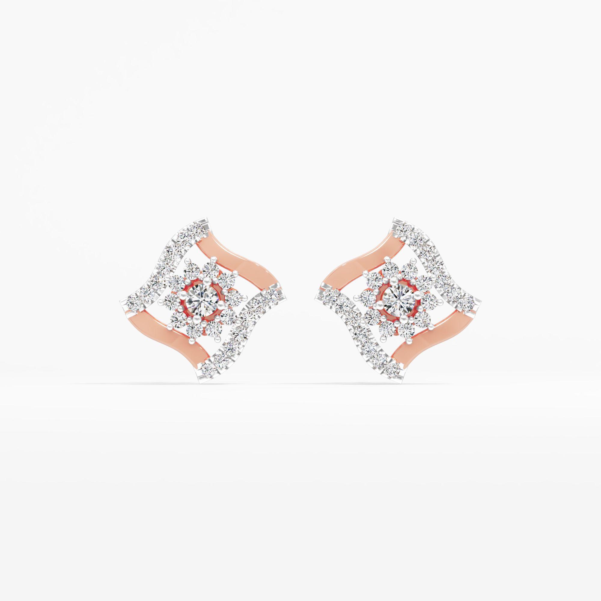 Tapestry Stud Diamond Earrings