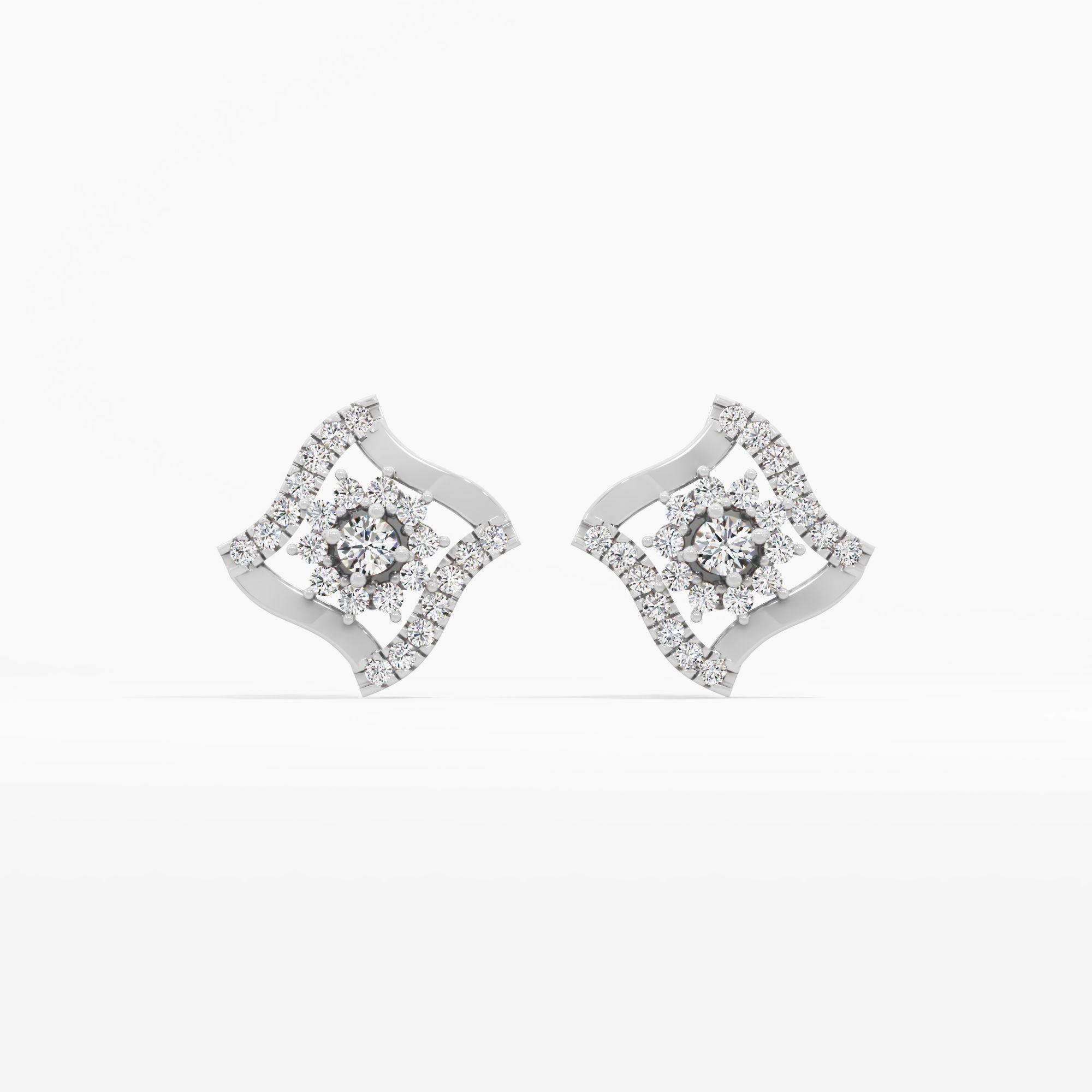 Tapestry Stud Diamond Earrings