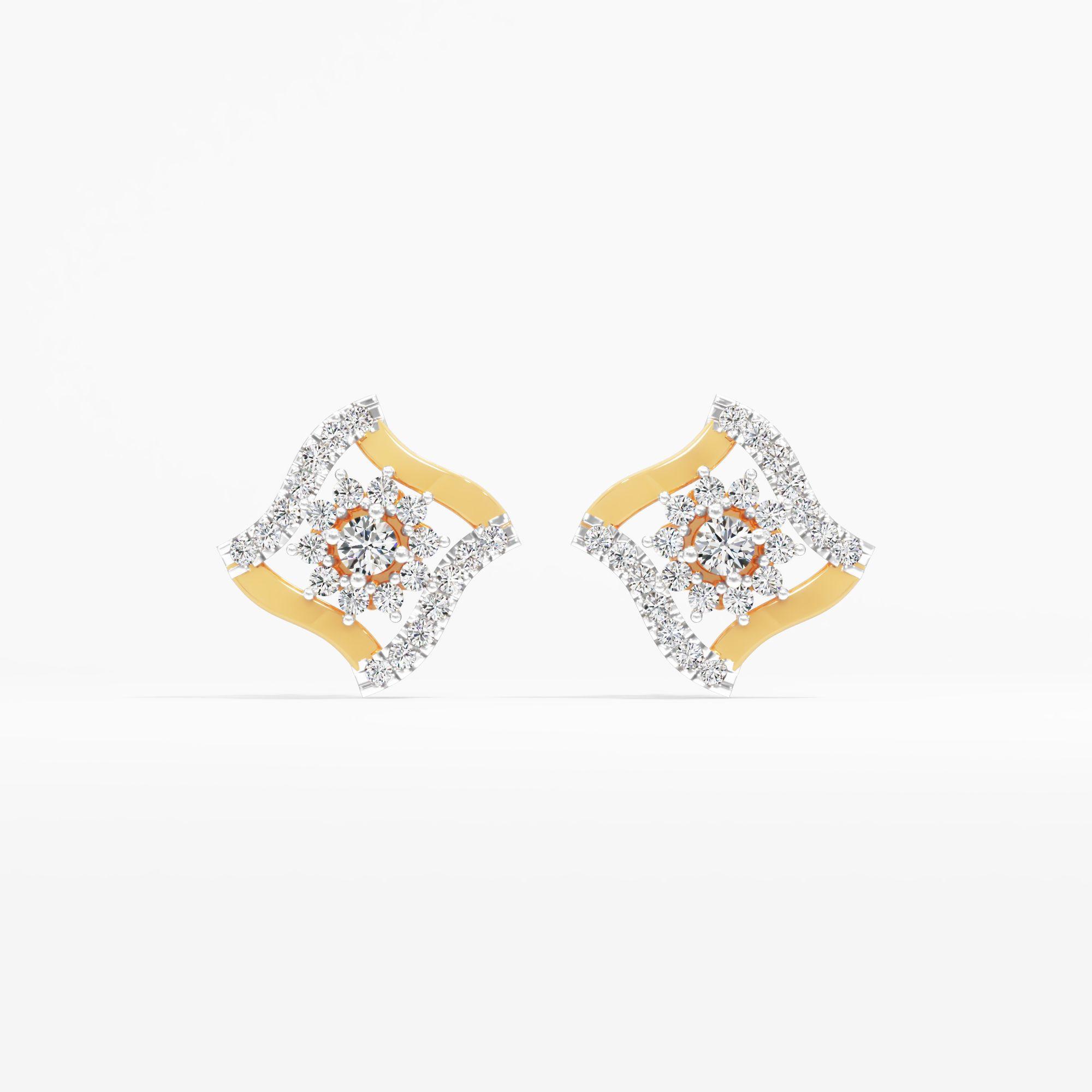 Tapestry Stud Diamond Earrings