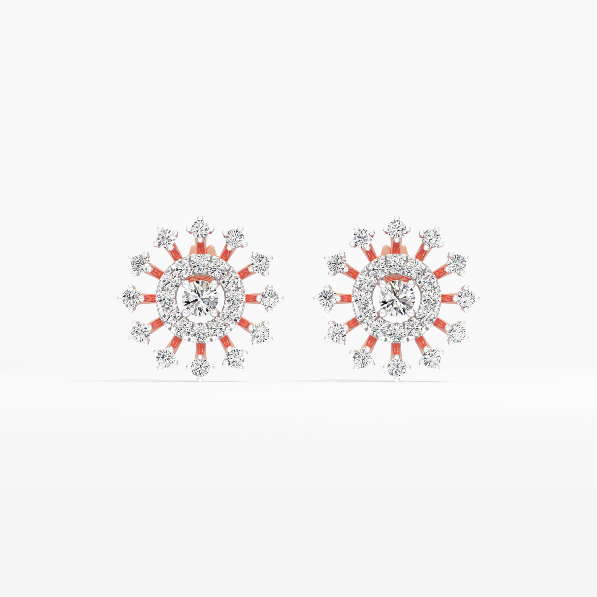 Firework Solitaire Stud Earrings