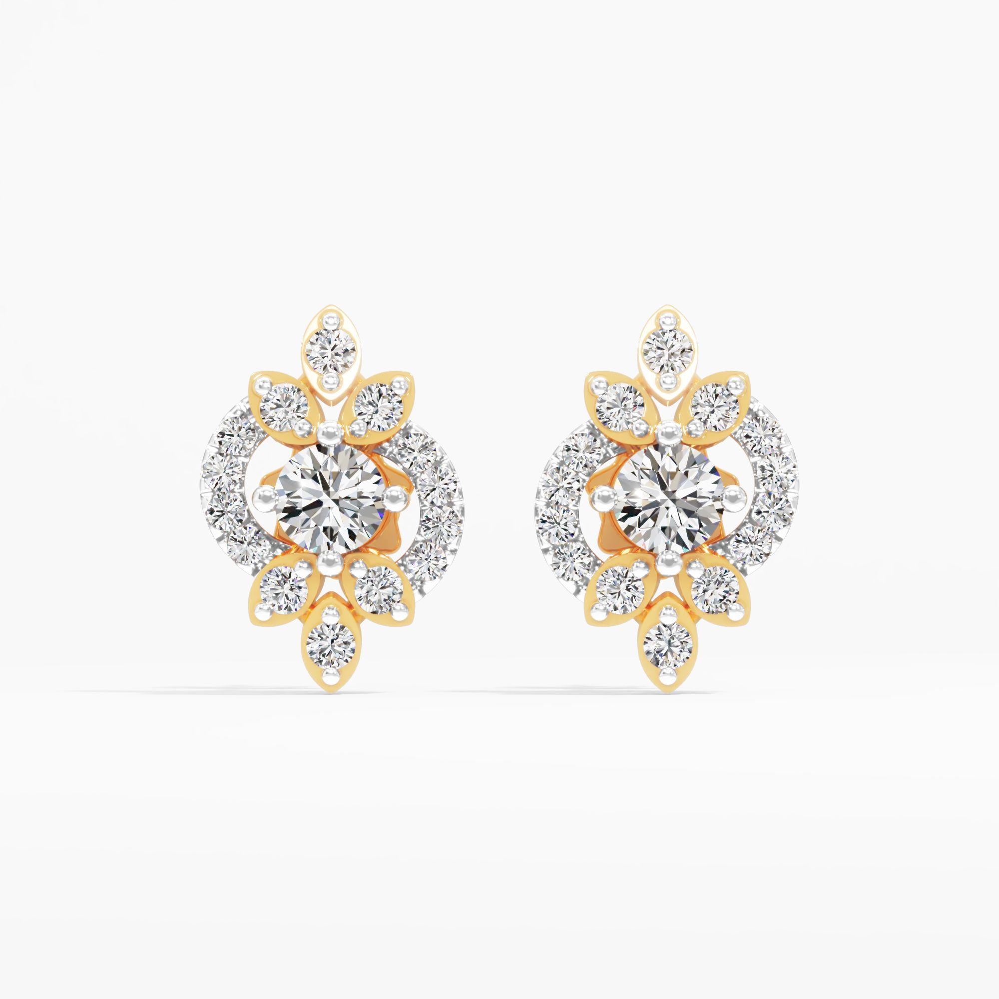 Starflower Solitaire Stud Earrings