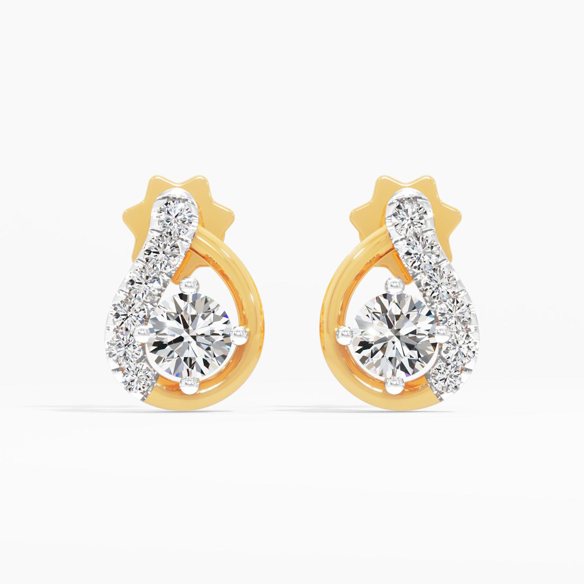 Shooting Star Solitaire Stud Earrings