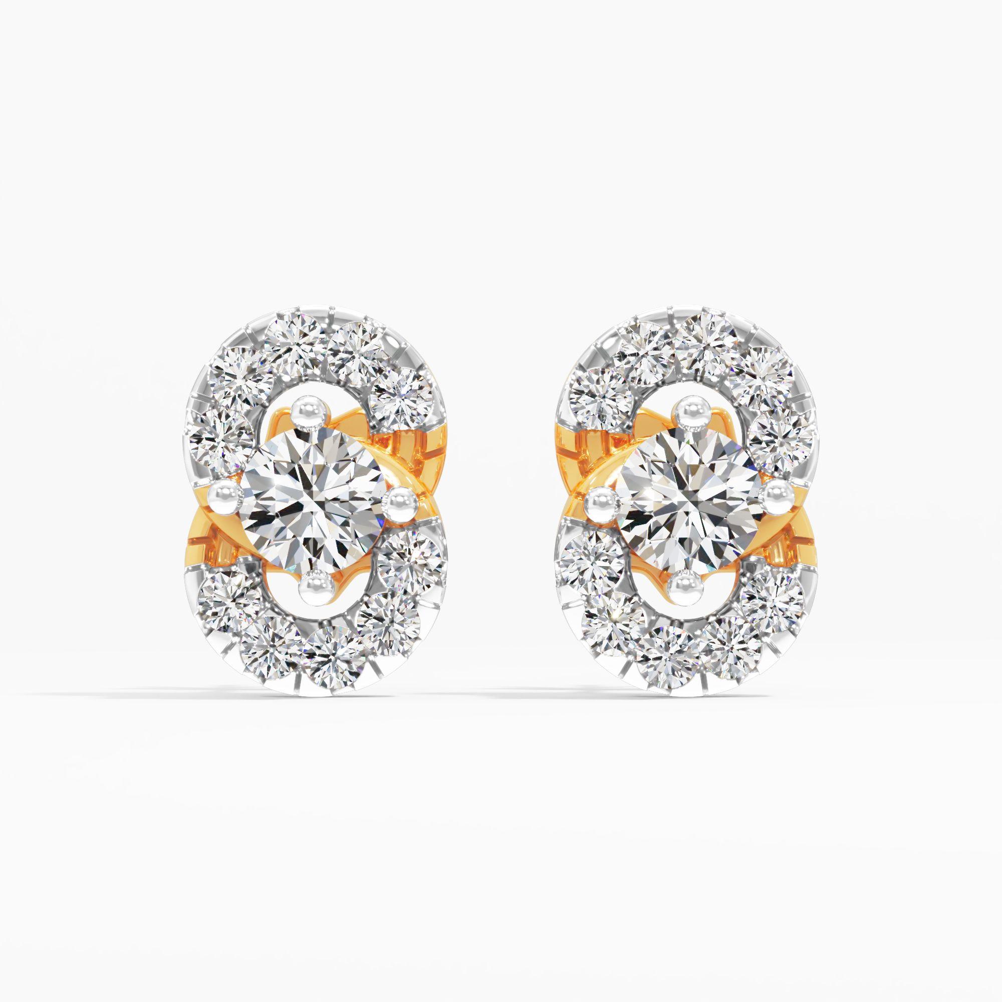 Infinity Duet Solitaire Stud Earrings