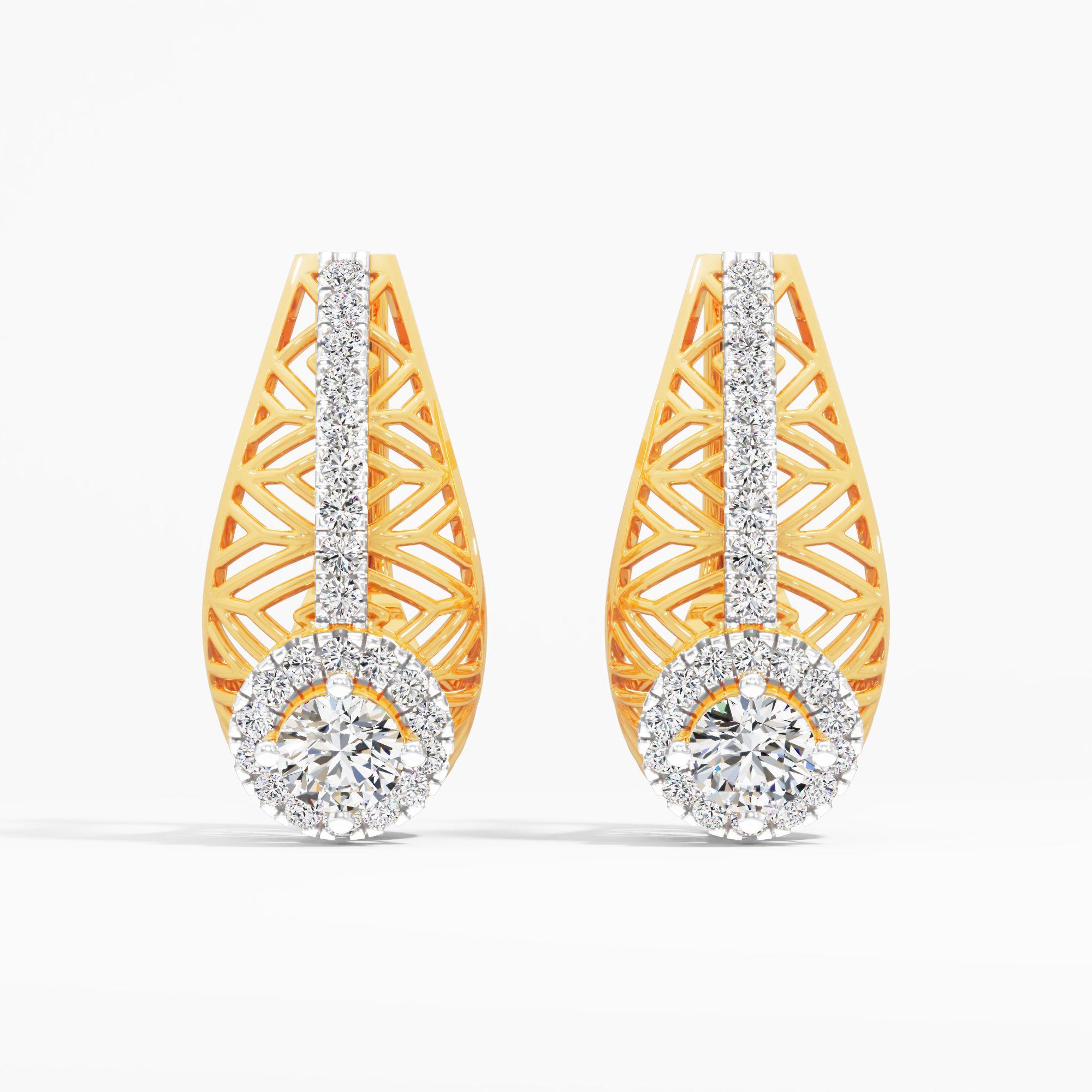 Aztec Halo Huggies Earrings