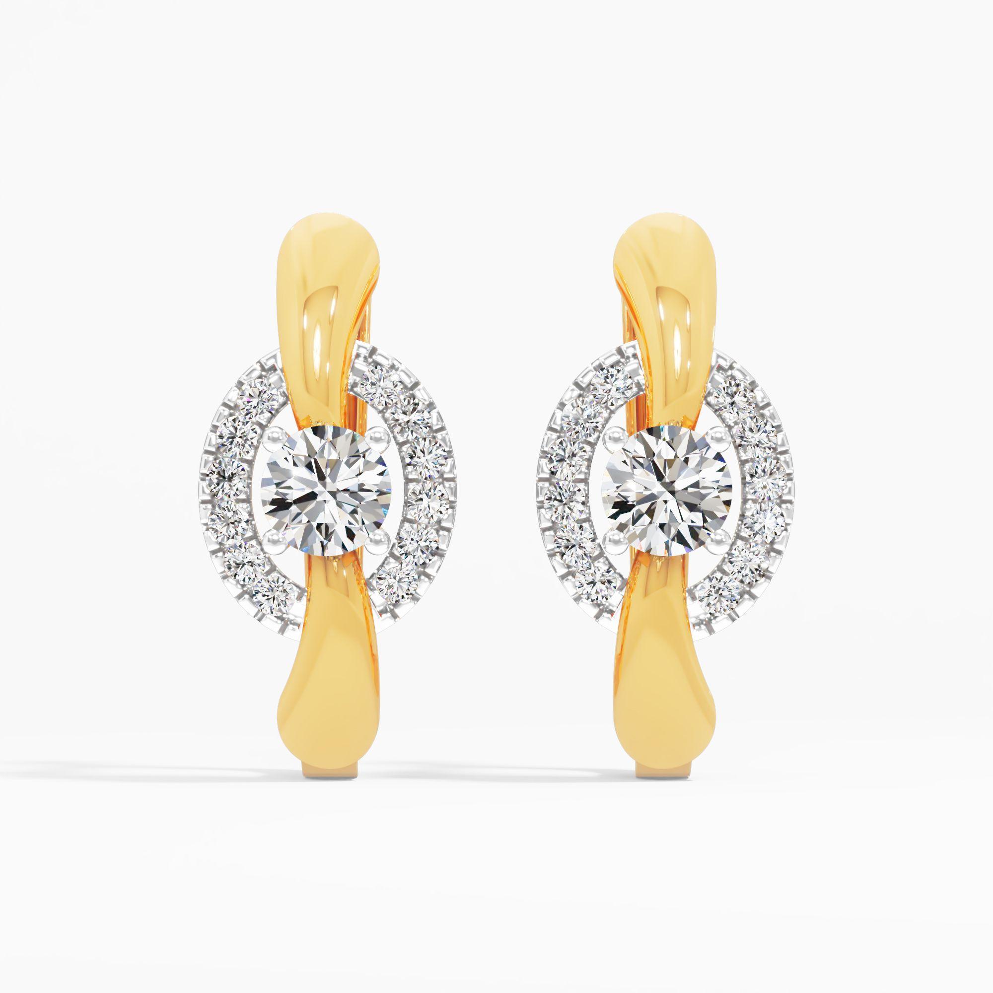 Capsule Solitaire Huggie Earrings