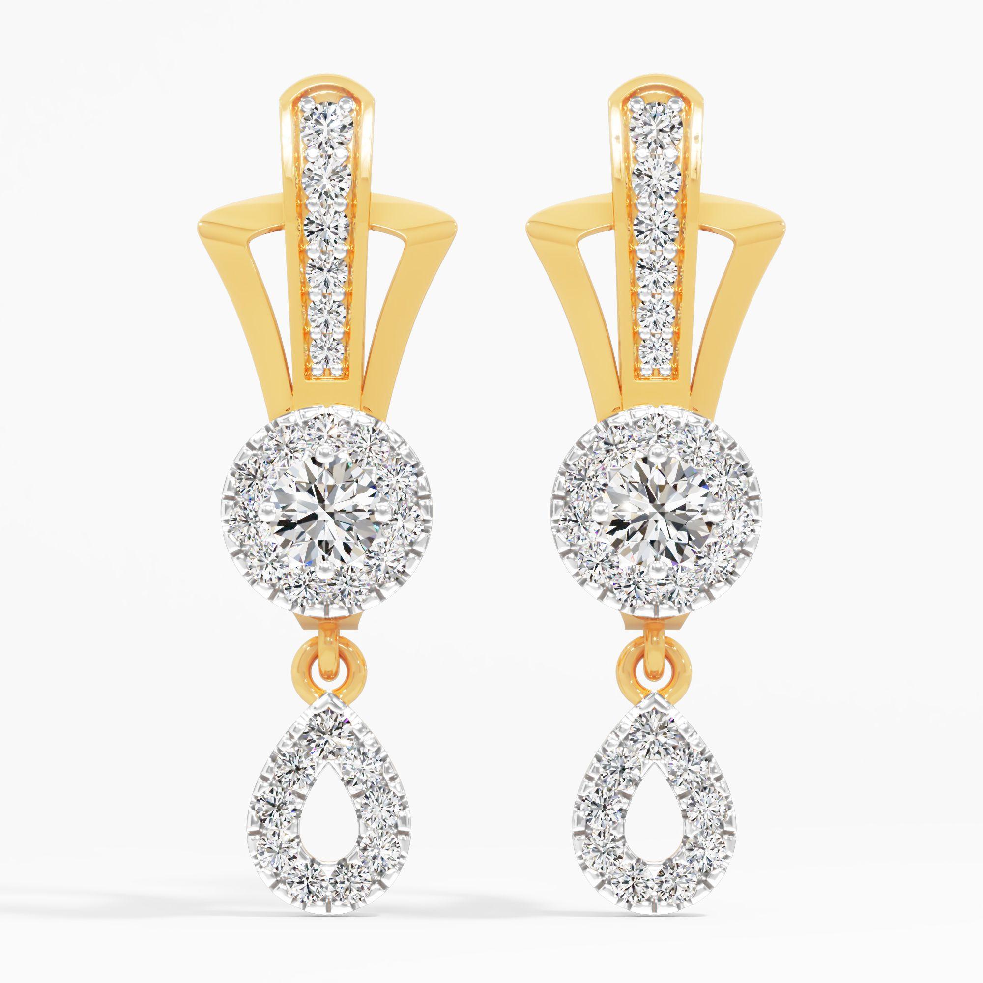 Chevron Teardrop Drop Earrings