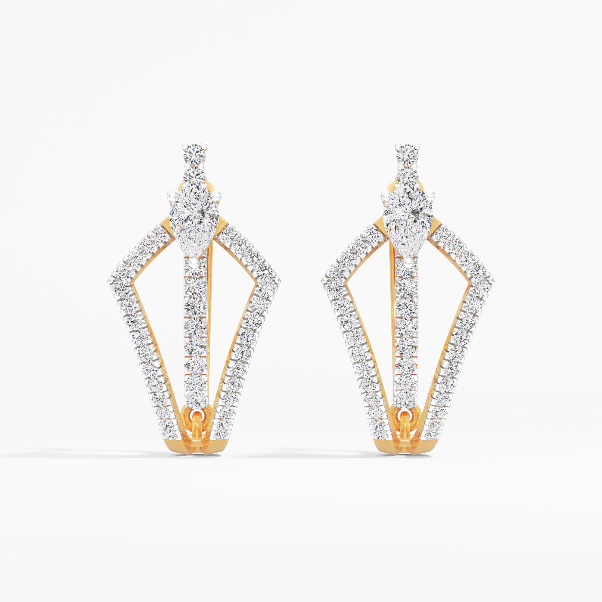 Geometric Lantern Pear Dangle Earrings