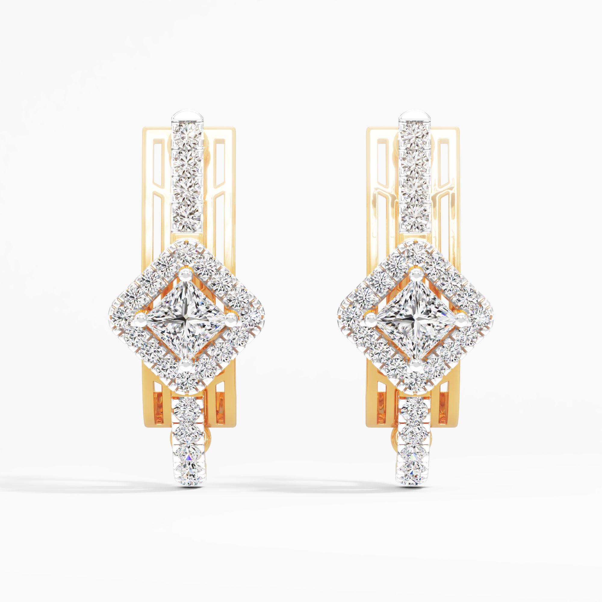 Princess Cluster Dangle Earrings