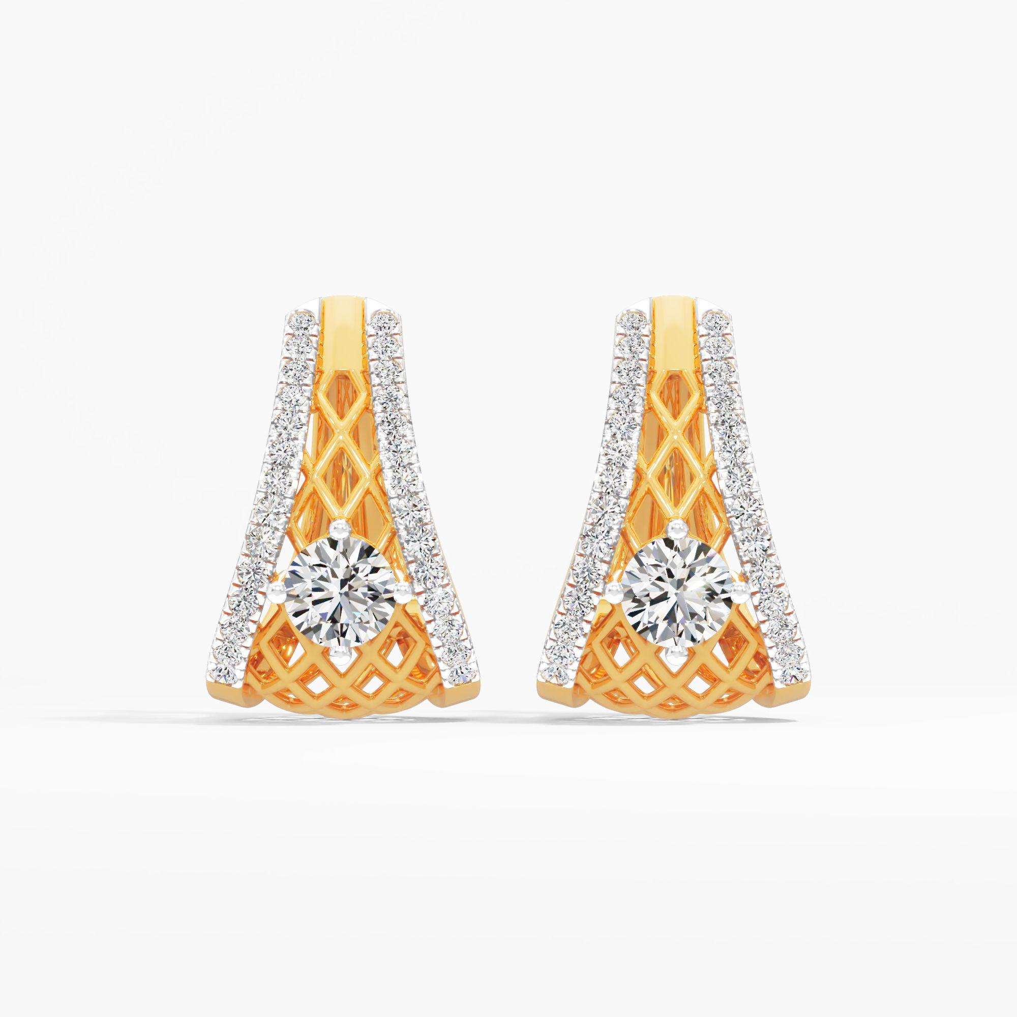 Argyle Solitaire Huggie Earrings