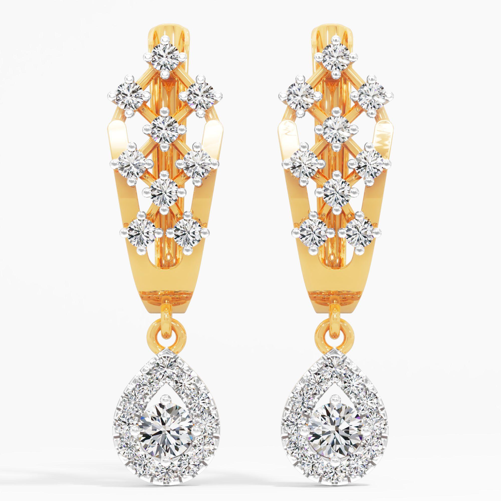 Floral Vine Pear Drop Earrings