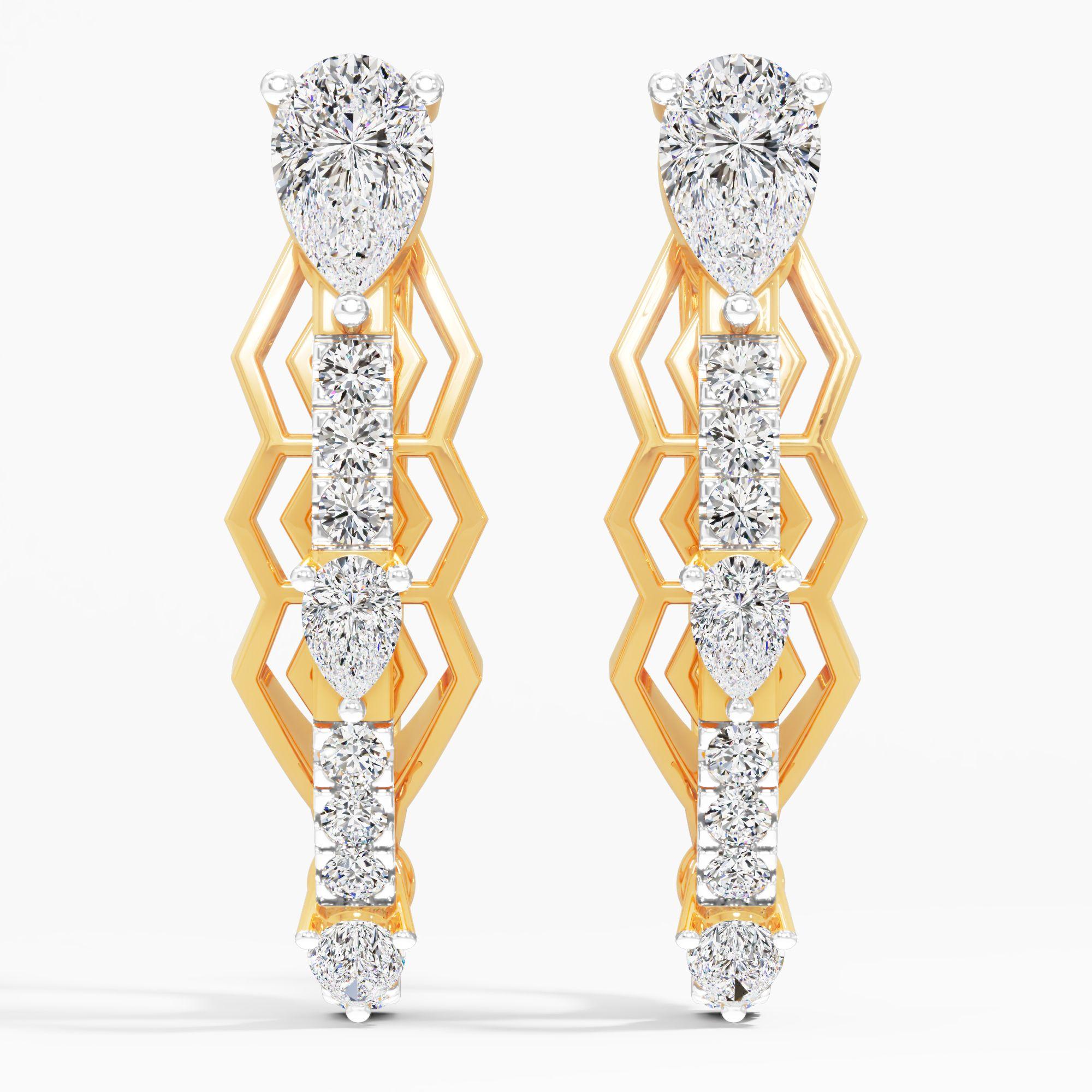 Deco Spire Pear Drop Earrings