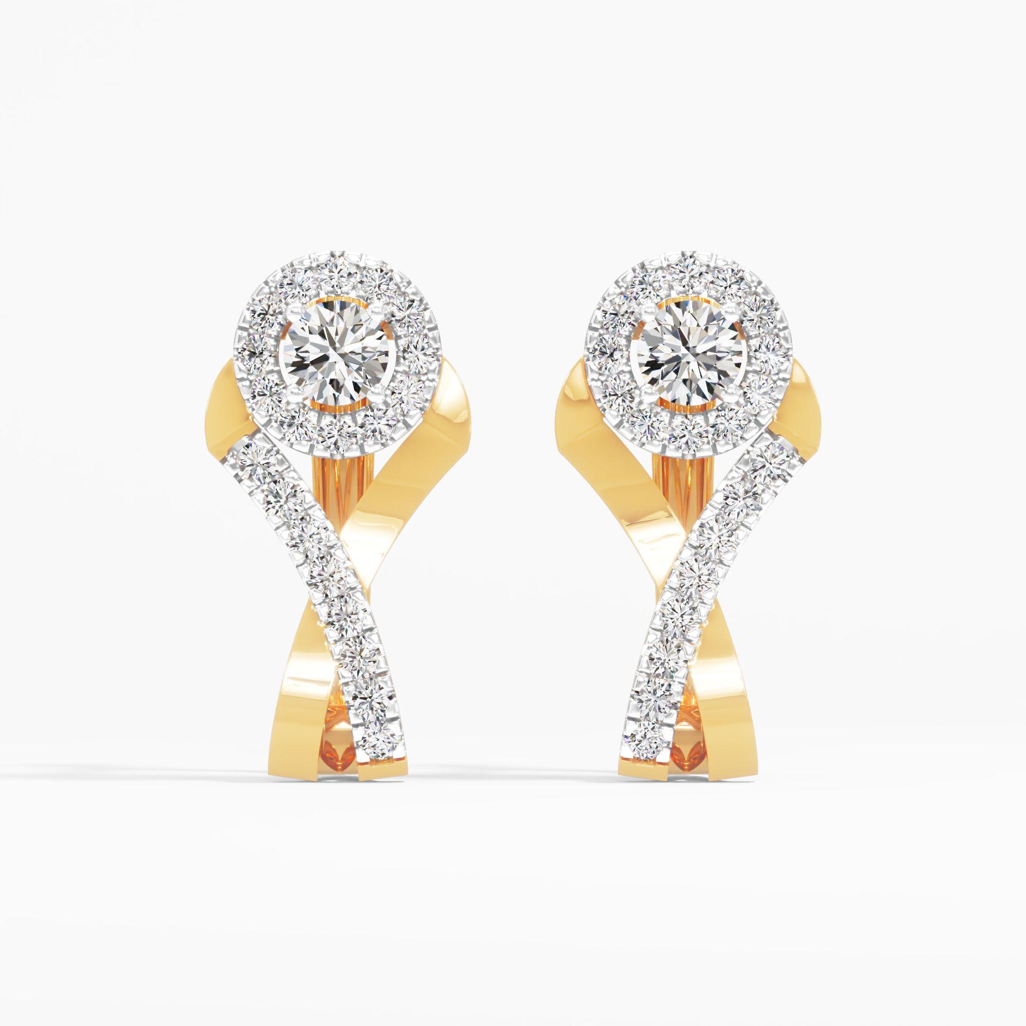 The Solitaire's Embrace Huggie Earrings