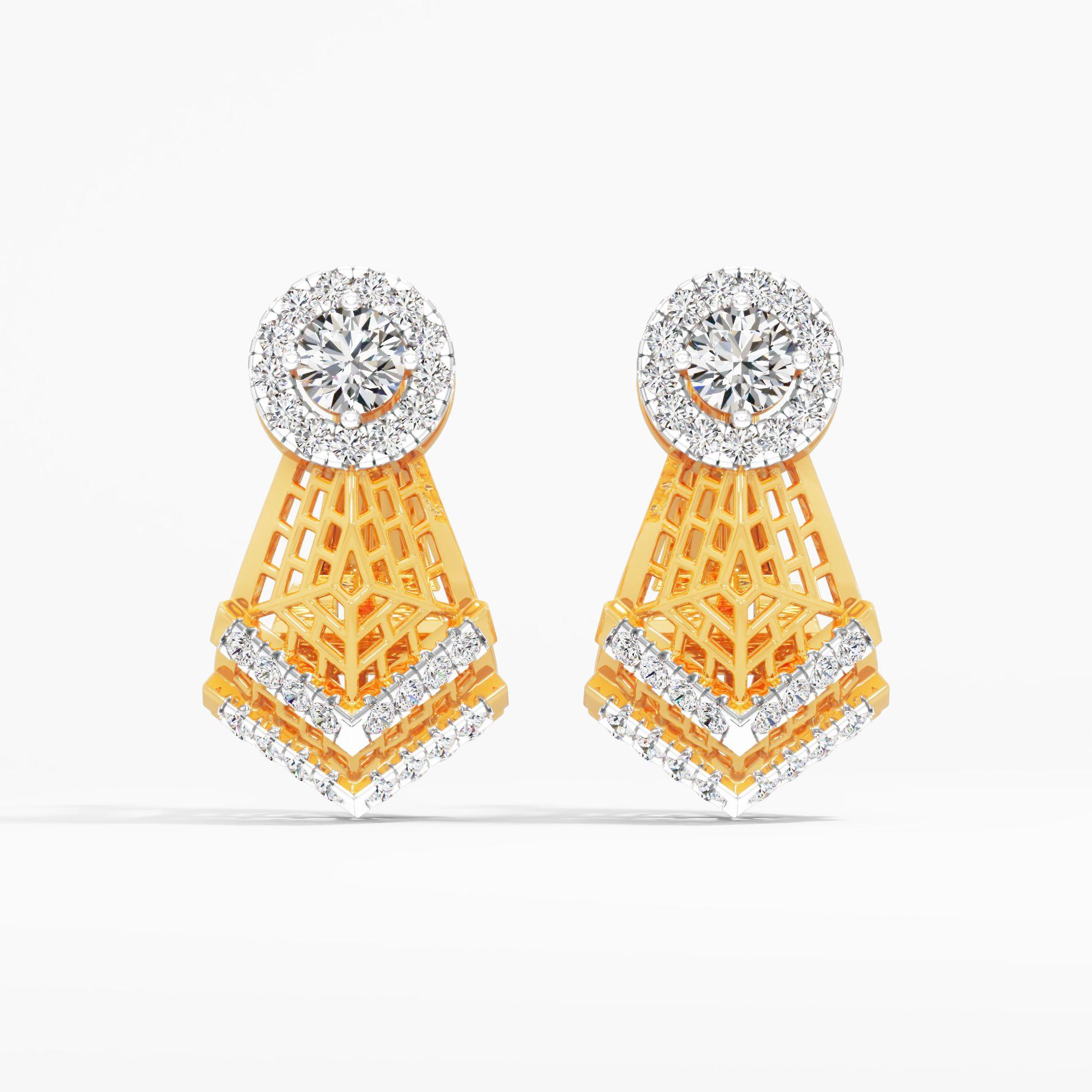Modern Art Deco Drop Earrings