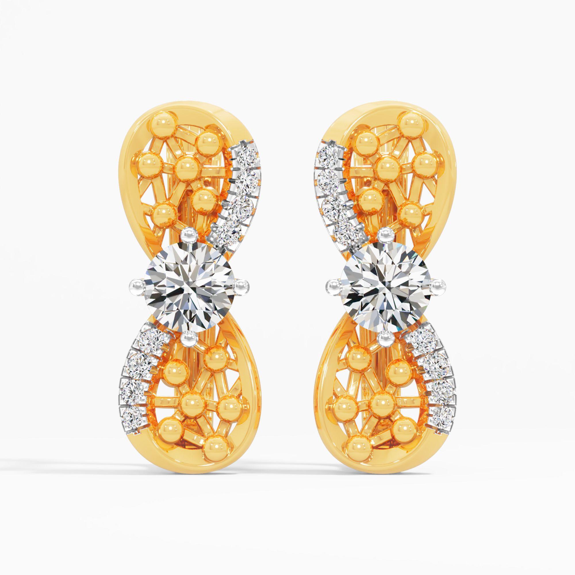 Infinity Solitaire Stud Earrings