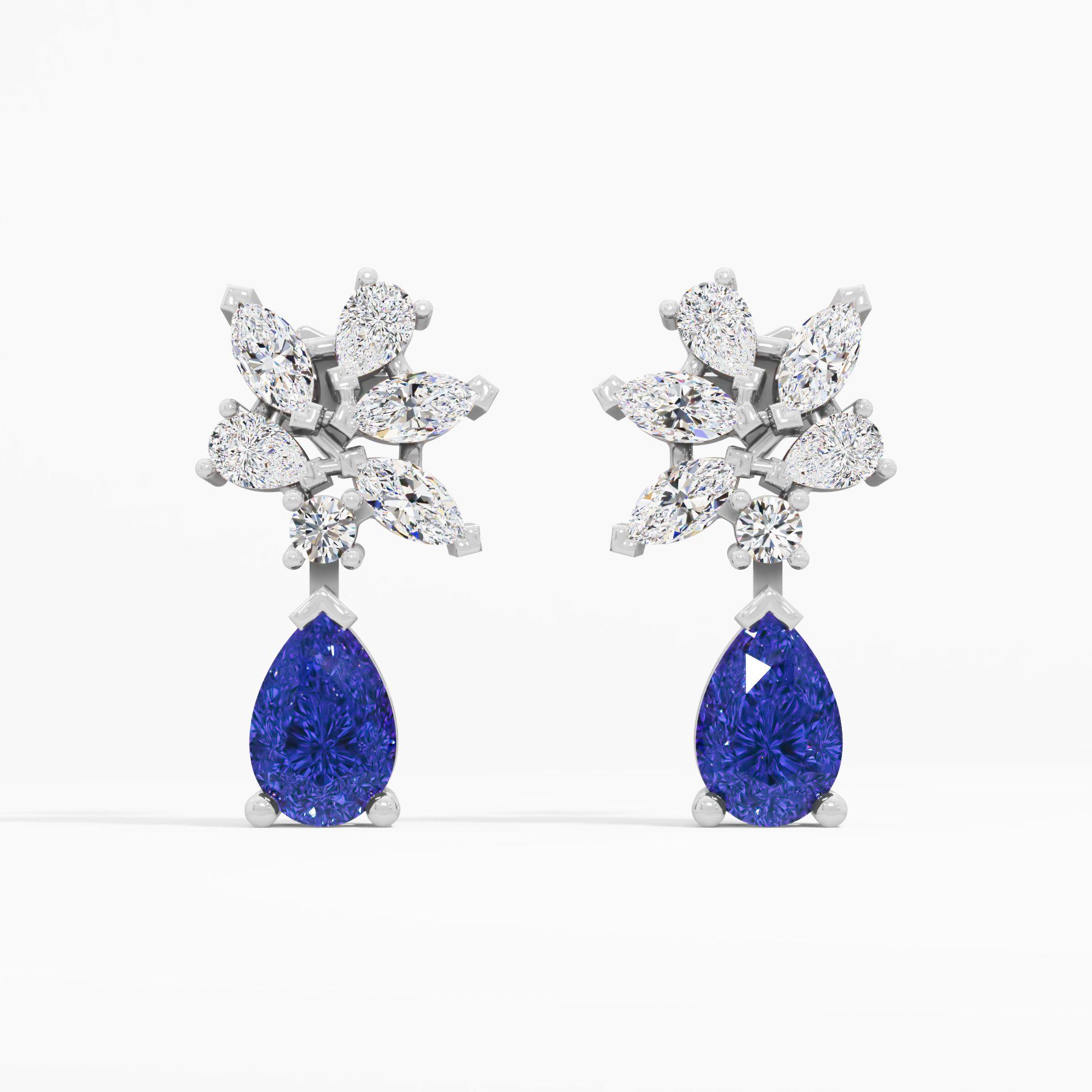 Sprig Sapphire Drop Earrings