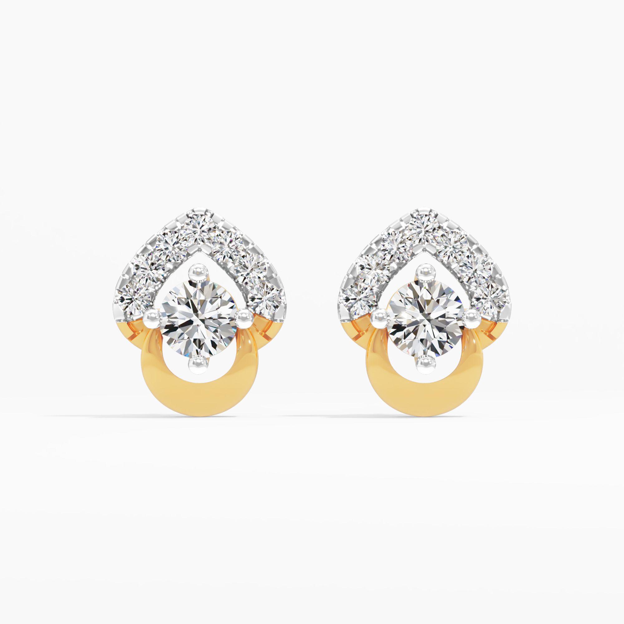 Crescent Teardrop Stud Earrings