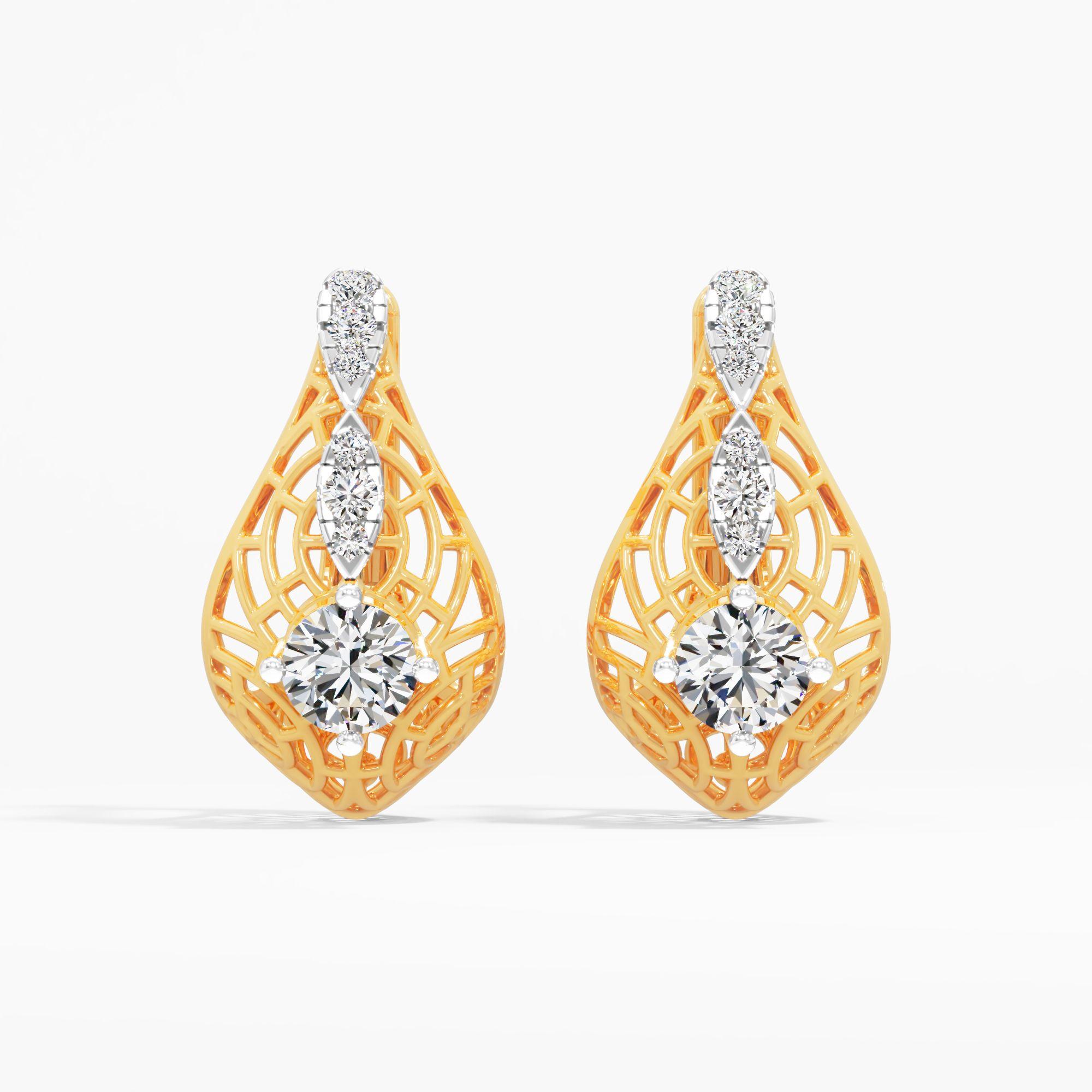 Filigree Teardrop Huggie Hoop Earrings
