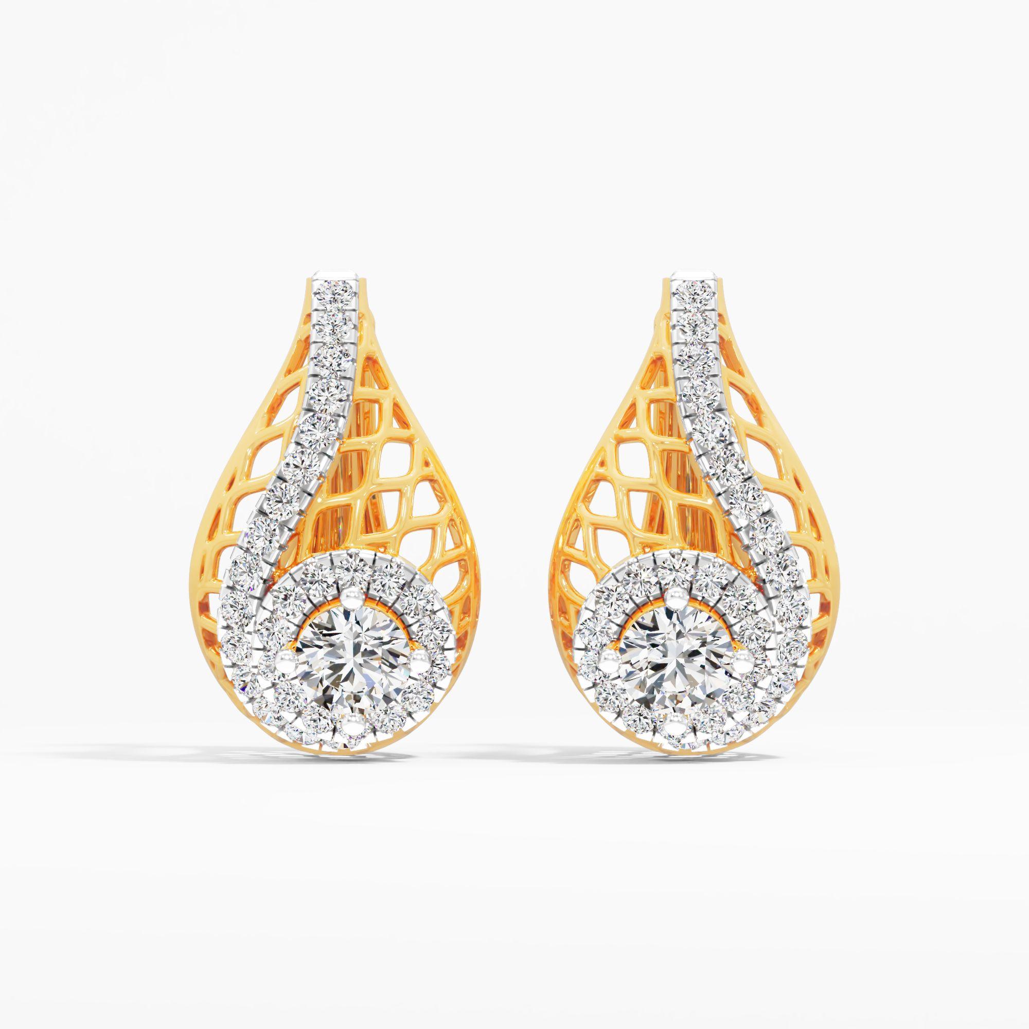 Sweeping Lattice Huggie Earrings