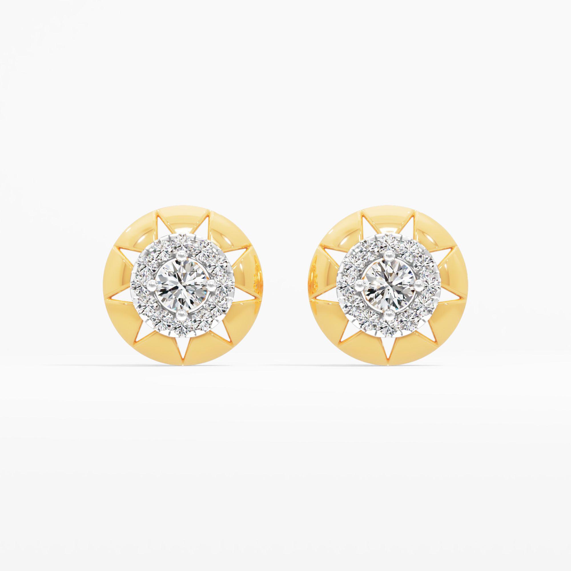 Celestial Starburst Halo Stud Earrings