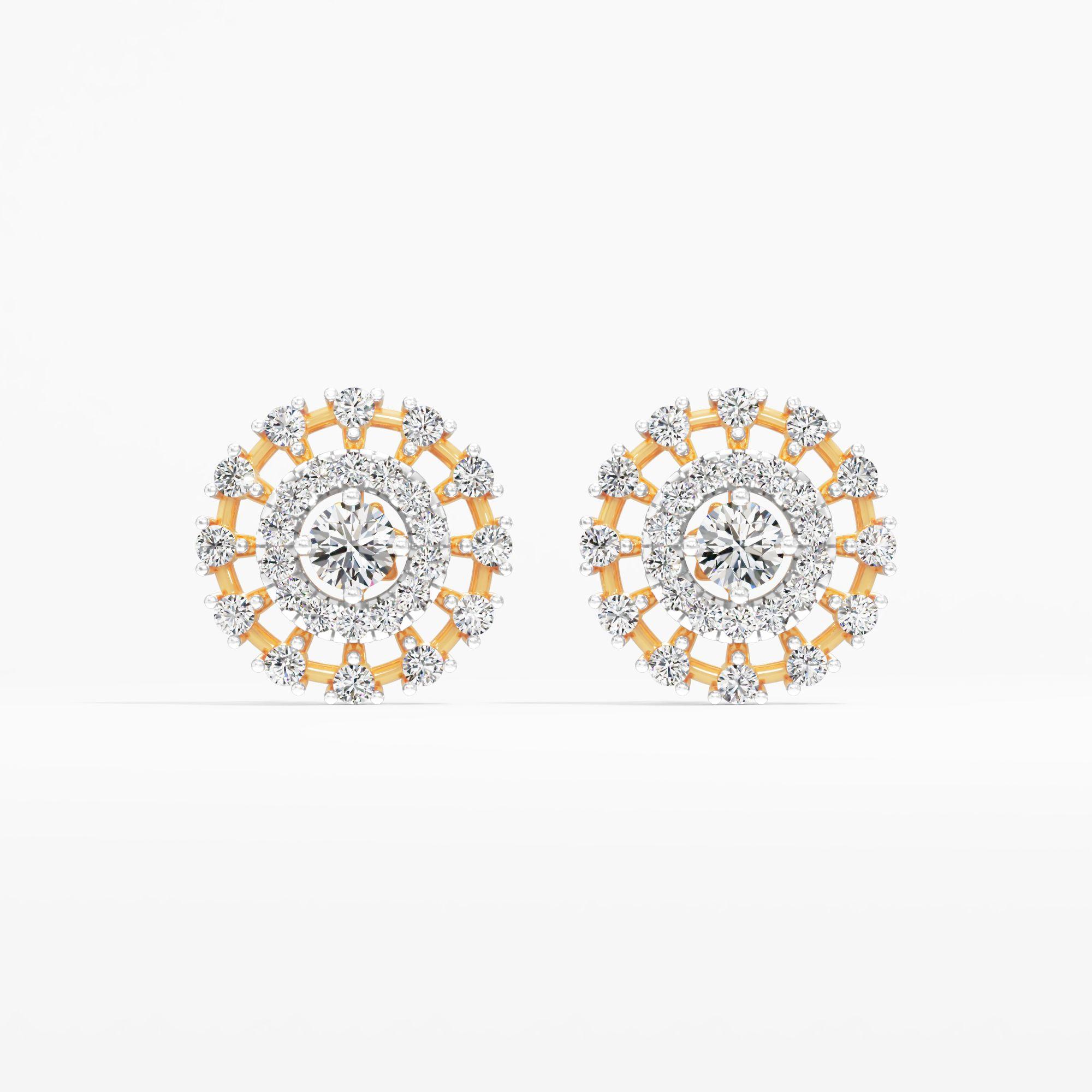 Radiant Chakra Solitaire Stud Earrings