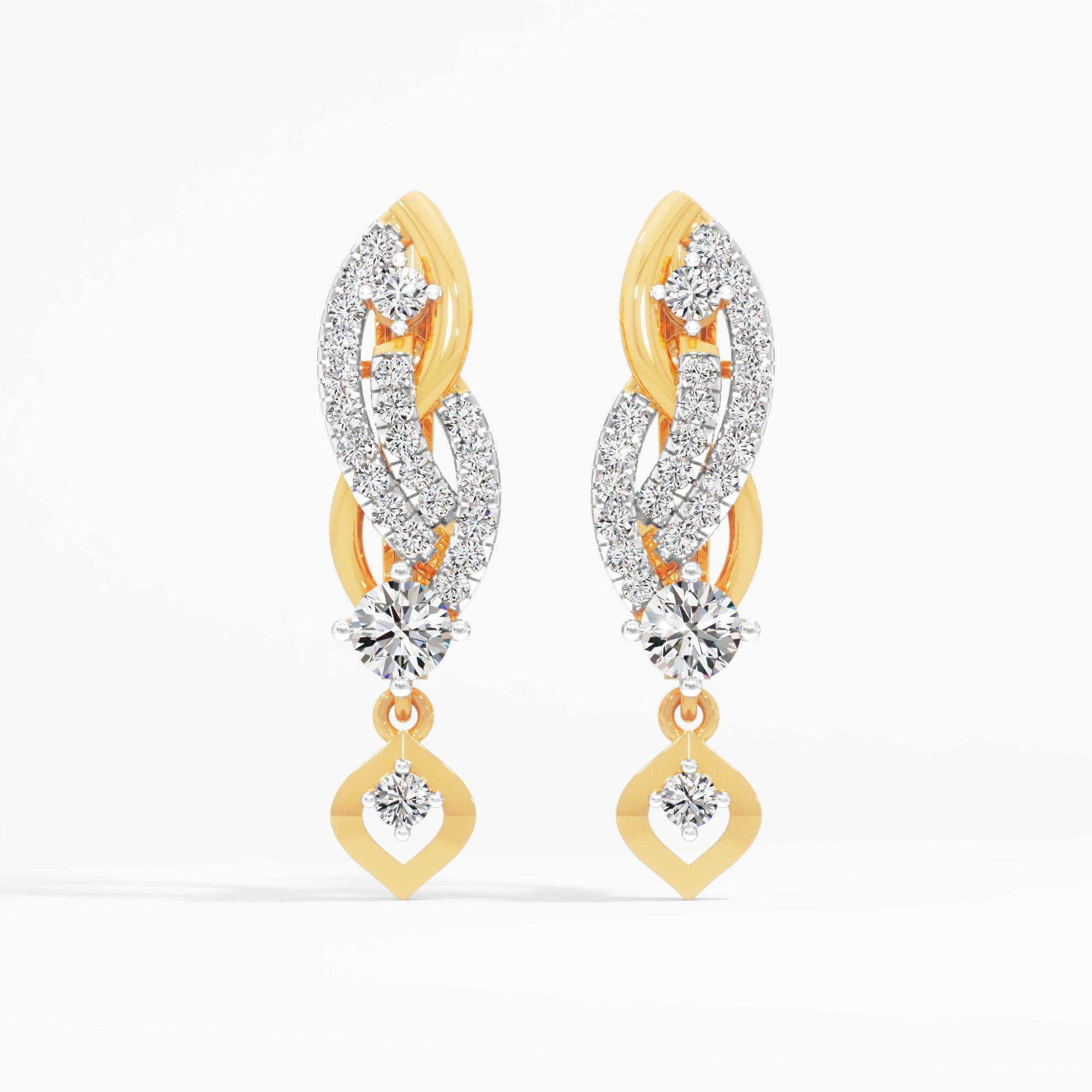 Twisted Vine Solitaire Dangle Earrings