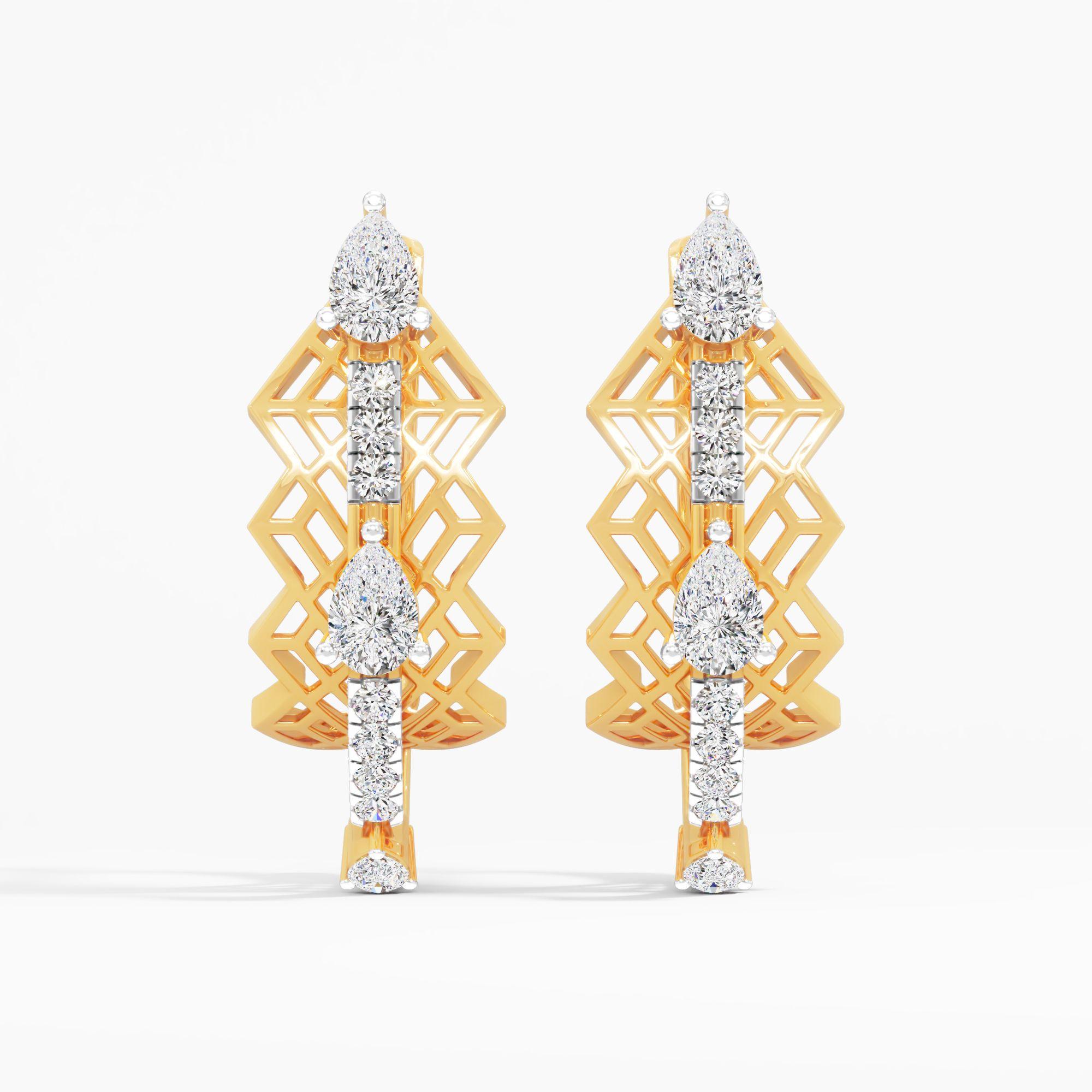 Pear Illusion Geometric Hoop Earrings