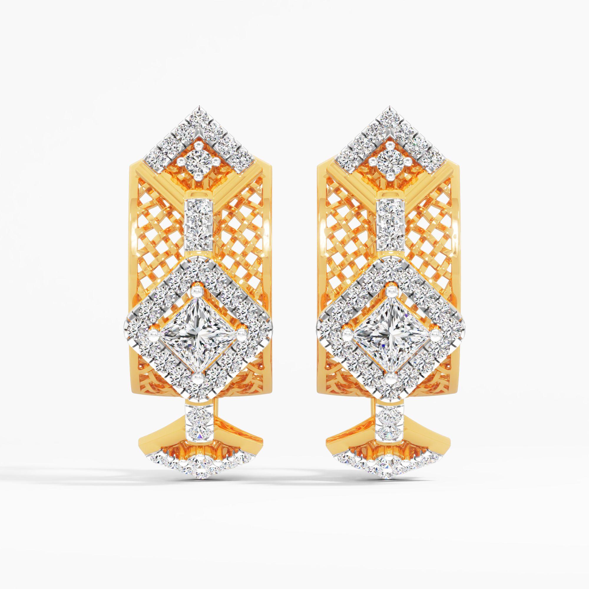 Princess Cut Statement Hoop Earrings