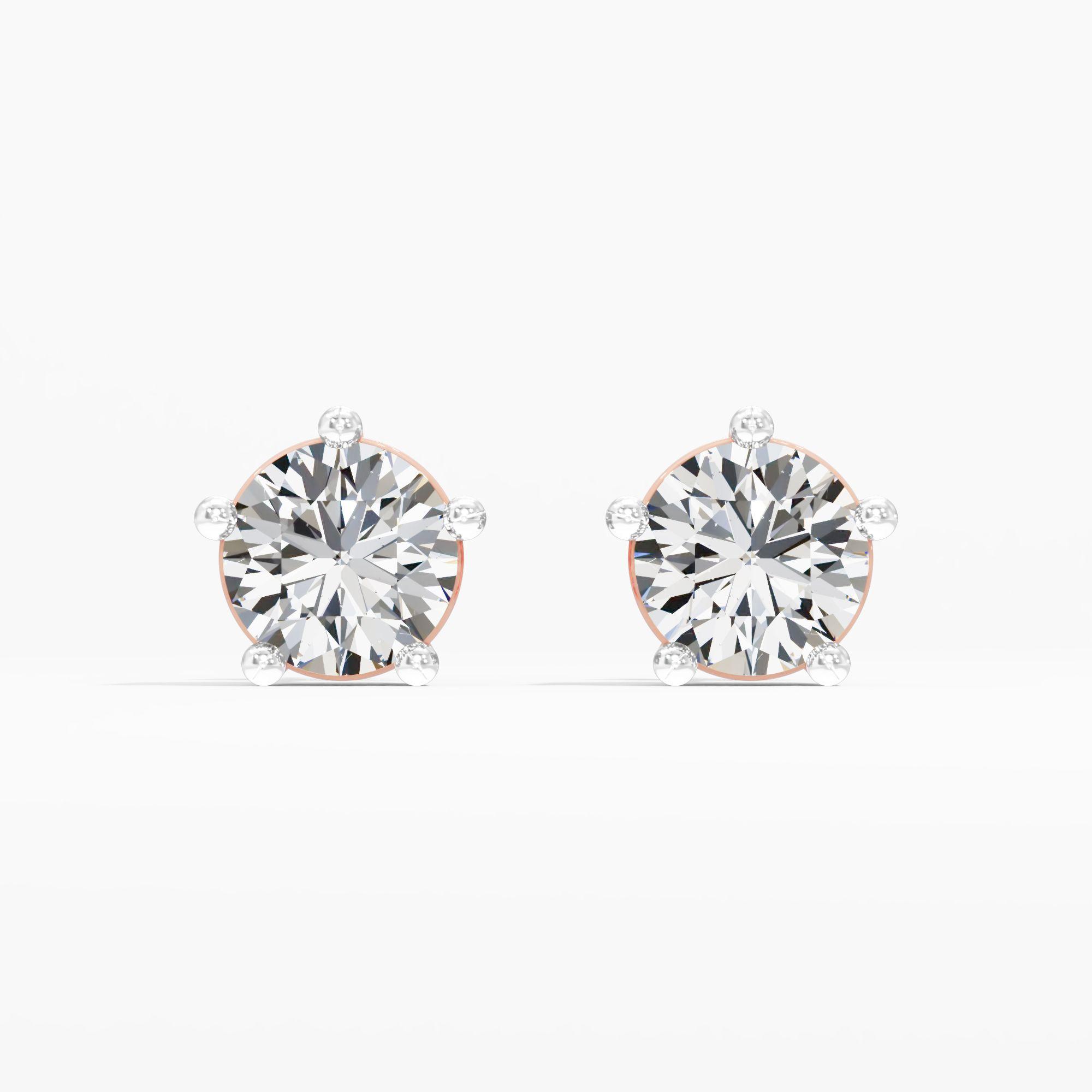 Nova Crest Solitaire Stud Earrings