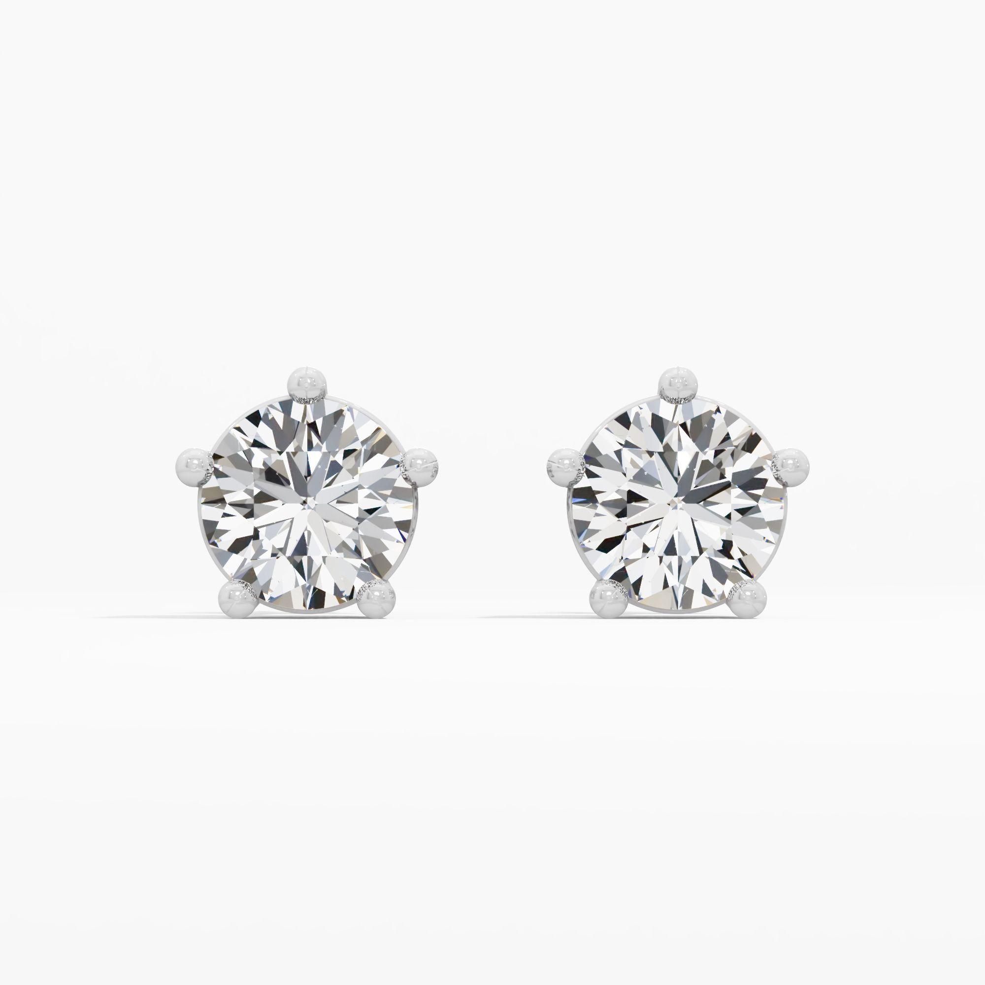 Nova Crest Solitaire Stud Earrings