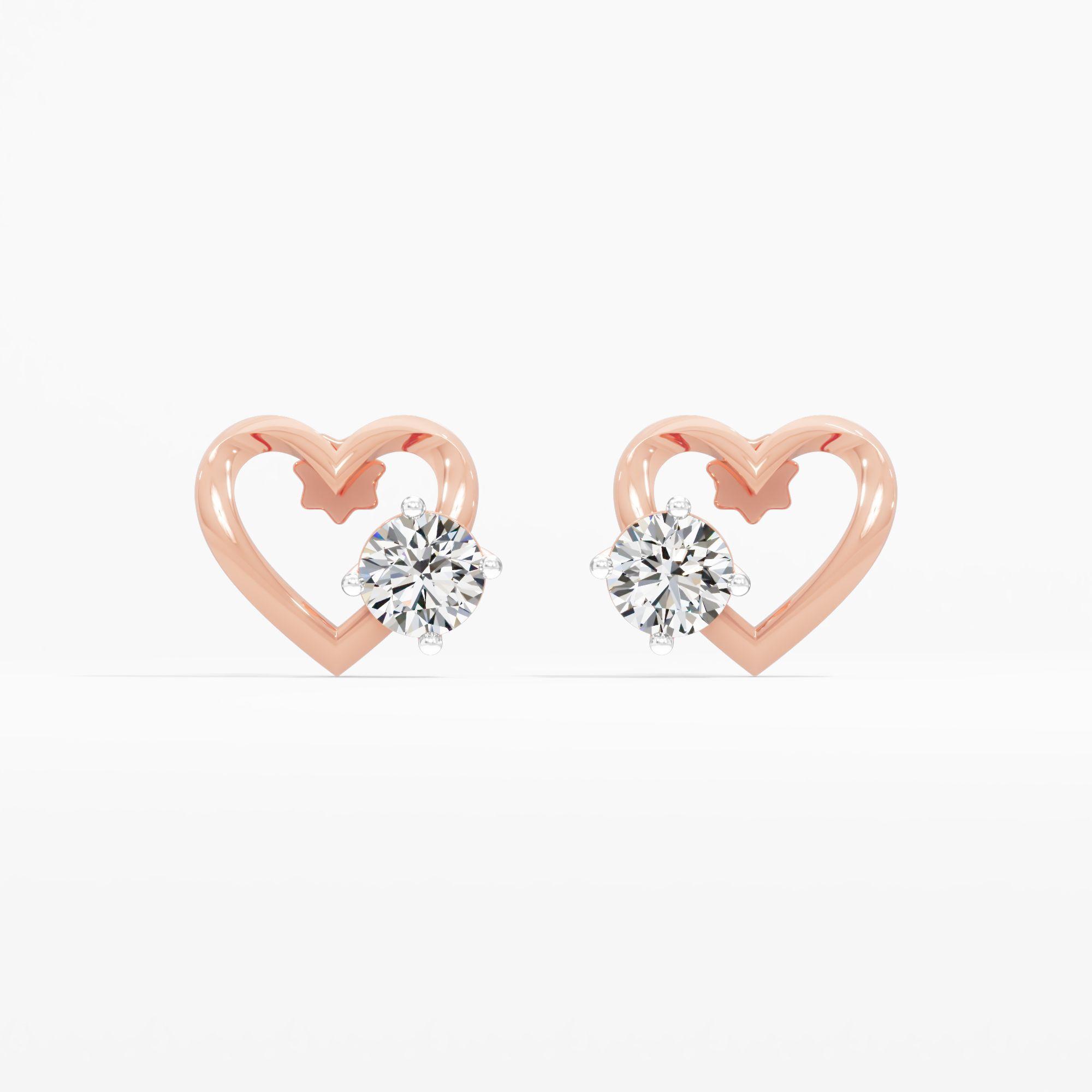 Heart Gleam Solitaire Earrings