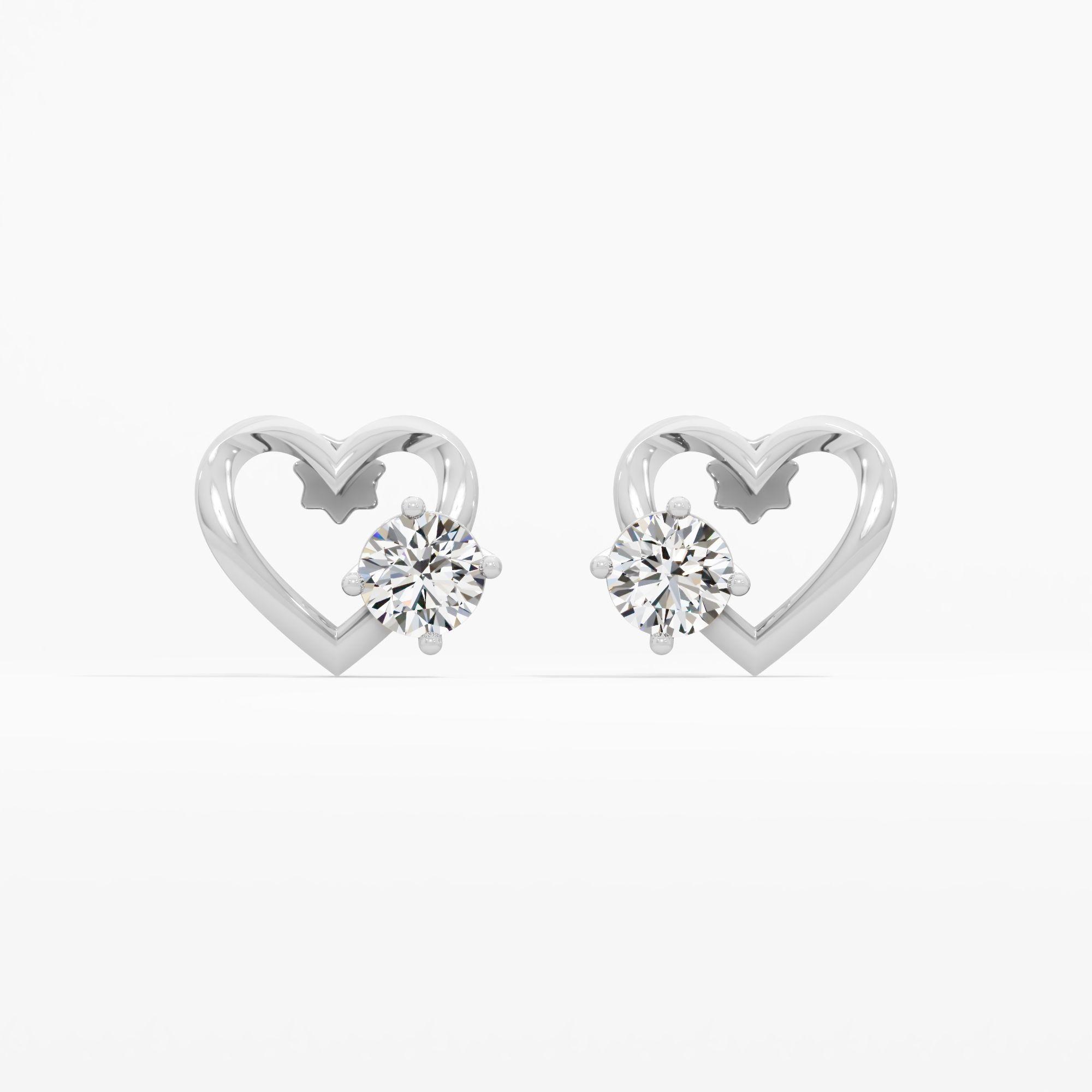 Heart Gleam Solitaire Earrings