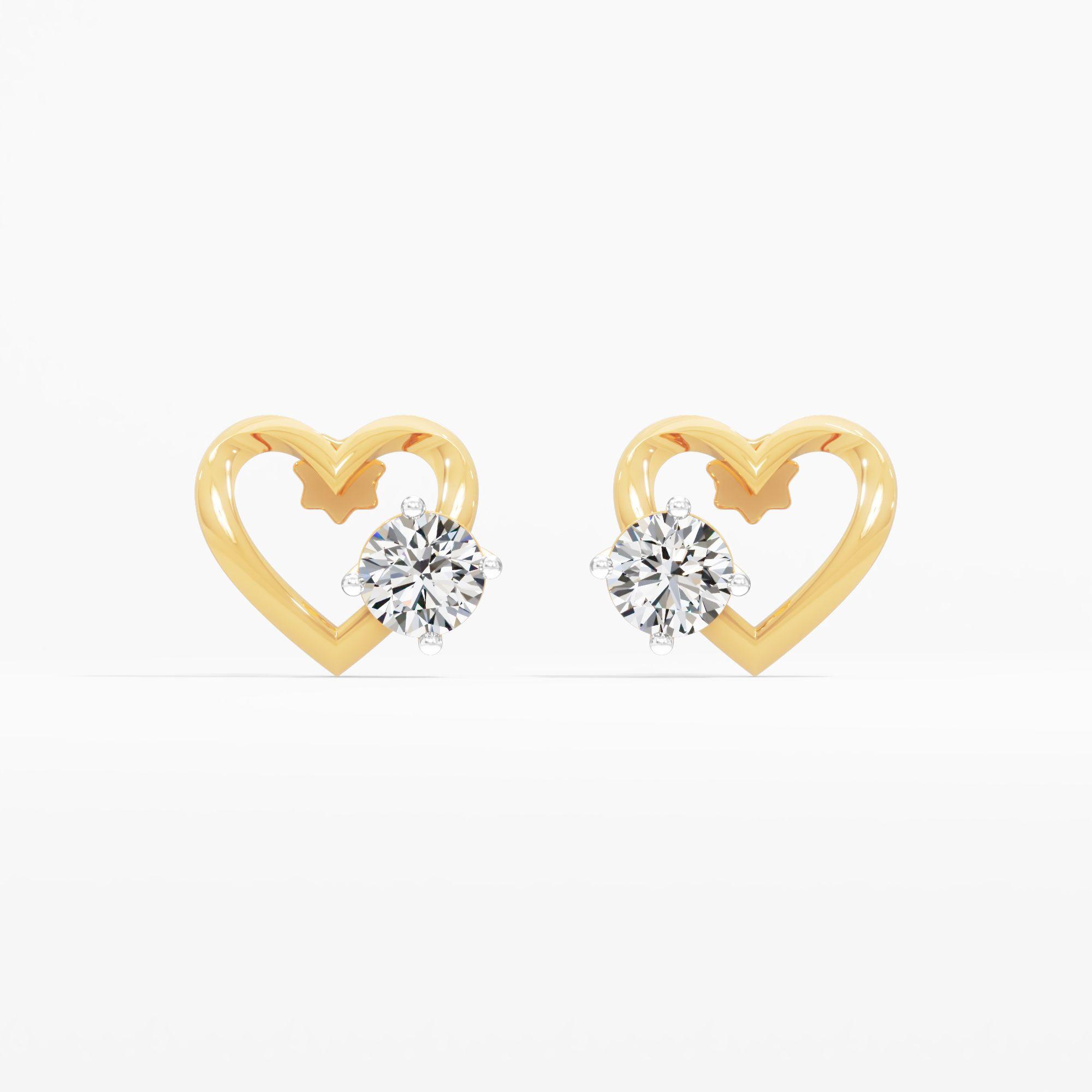 Heart Gleam Solitaire Earrings