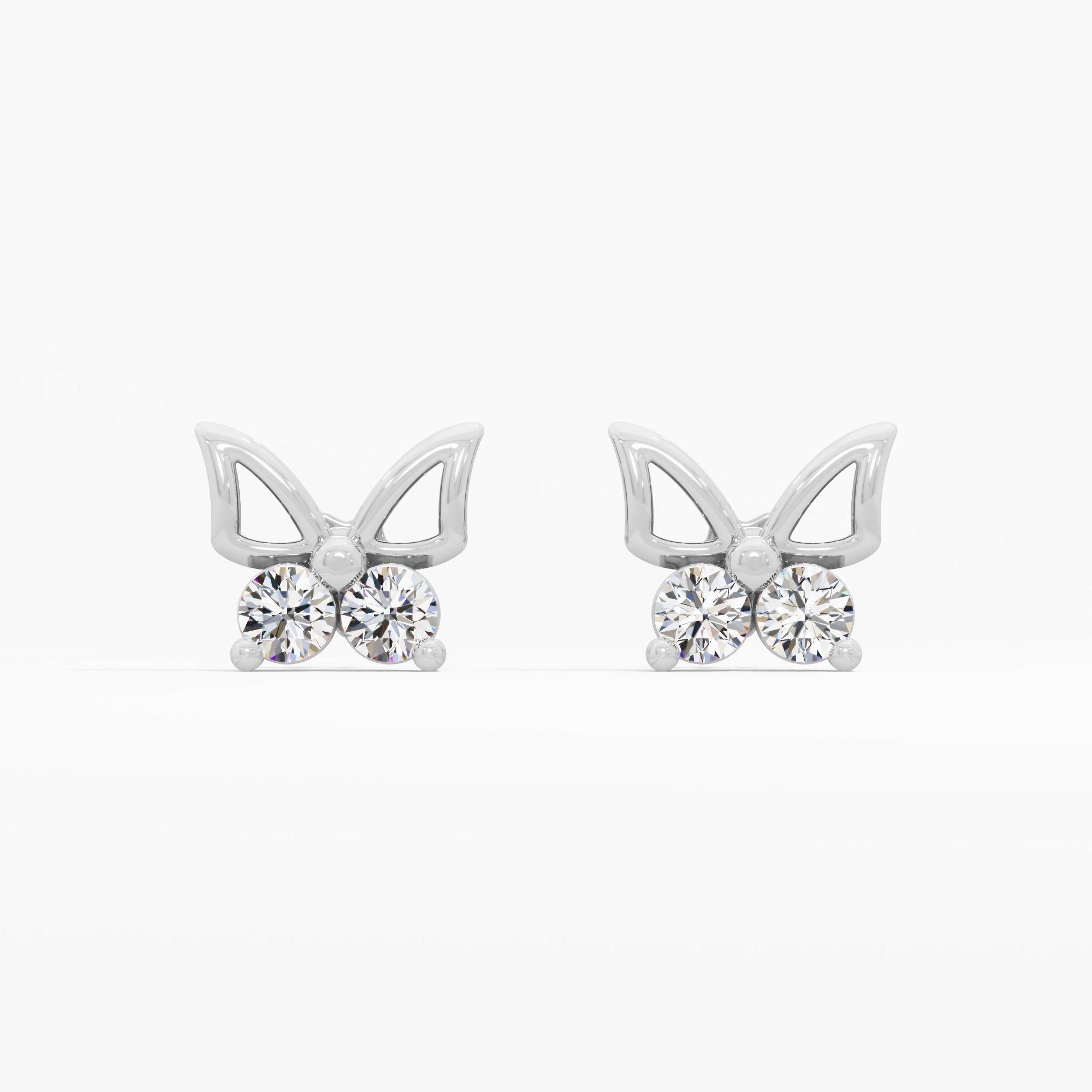 Butterfly Wing Diamond Stud Earrings