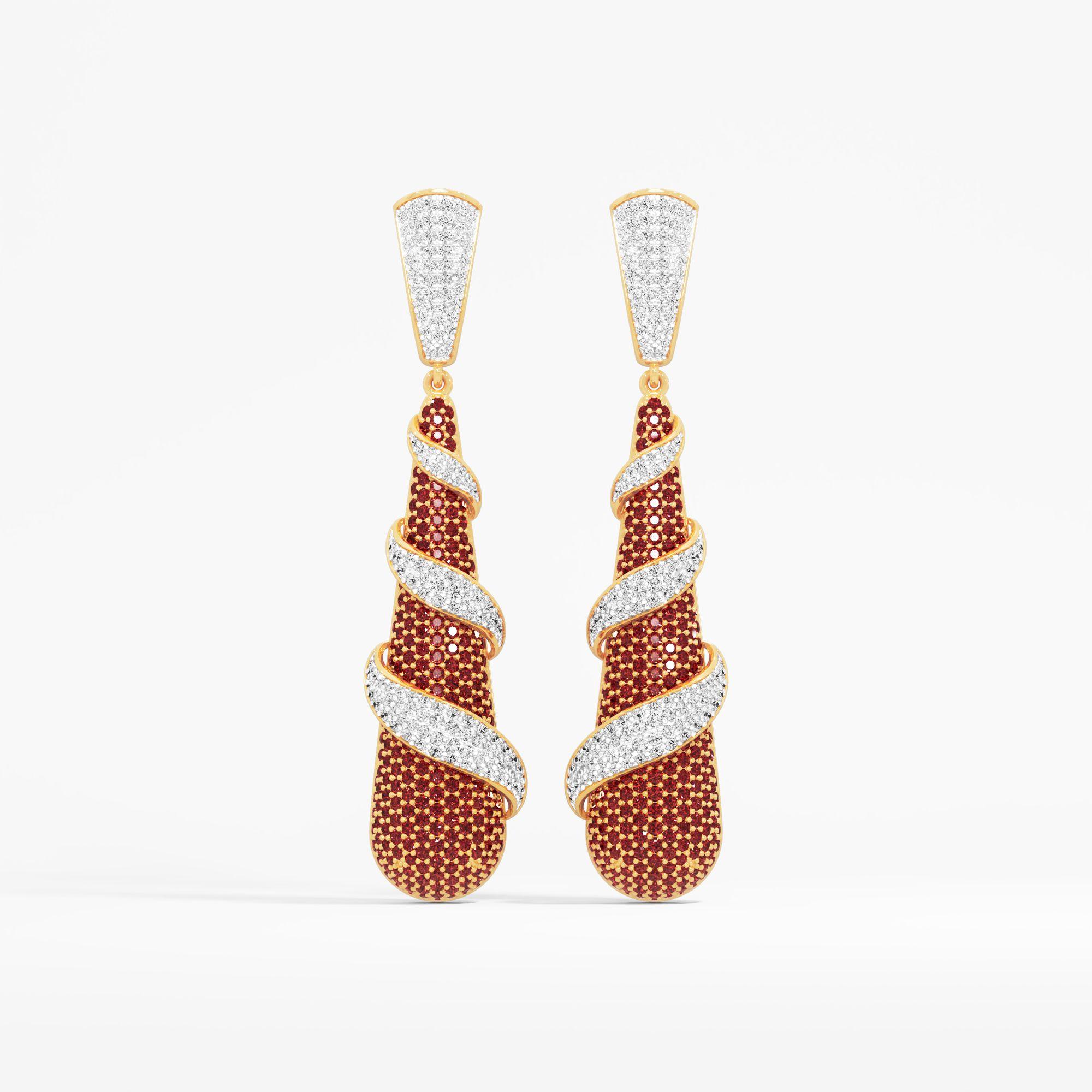 Scarlet Swirl Dangle Earrings