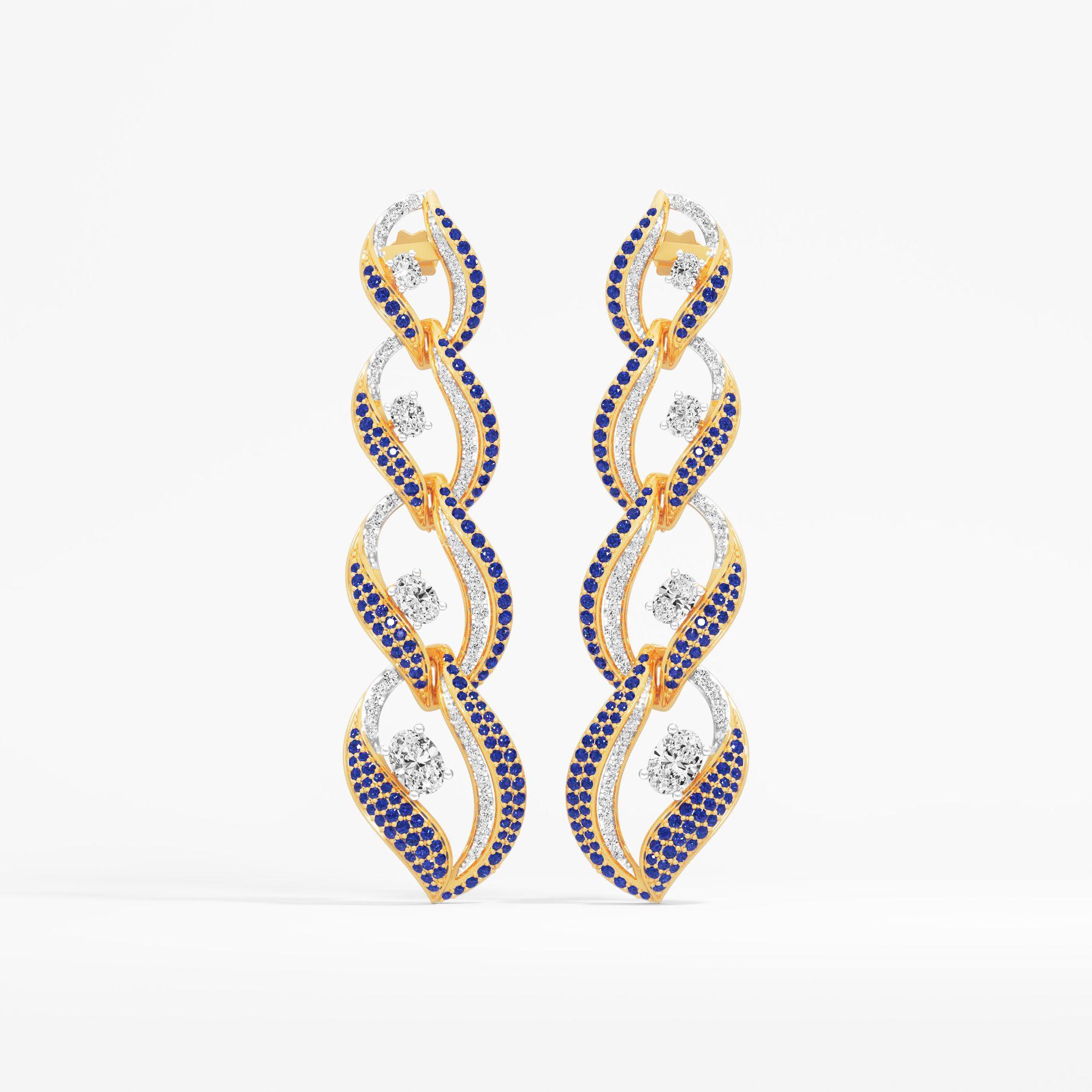 Ocean Braid Wave Dangle Earrings