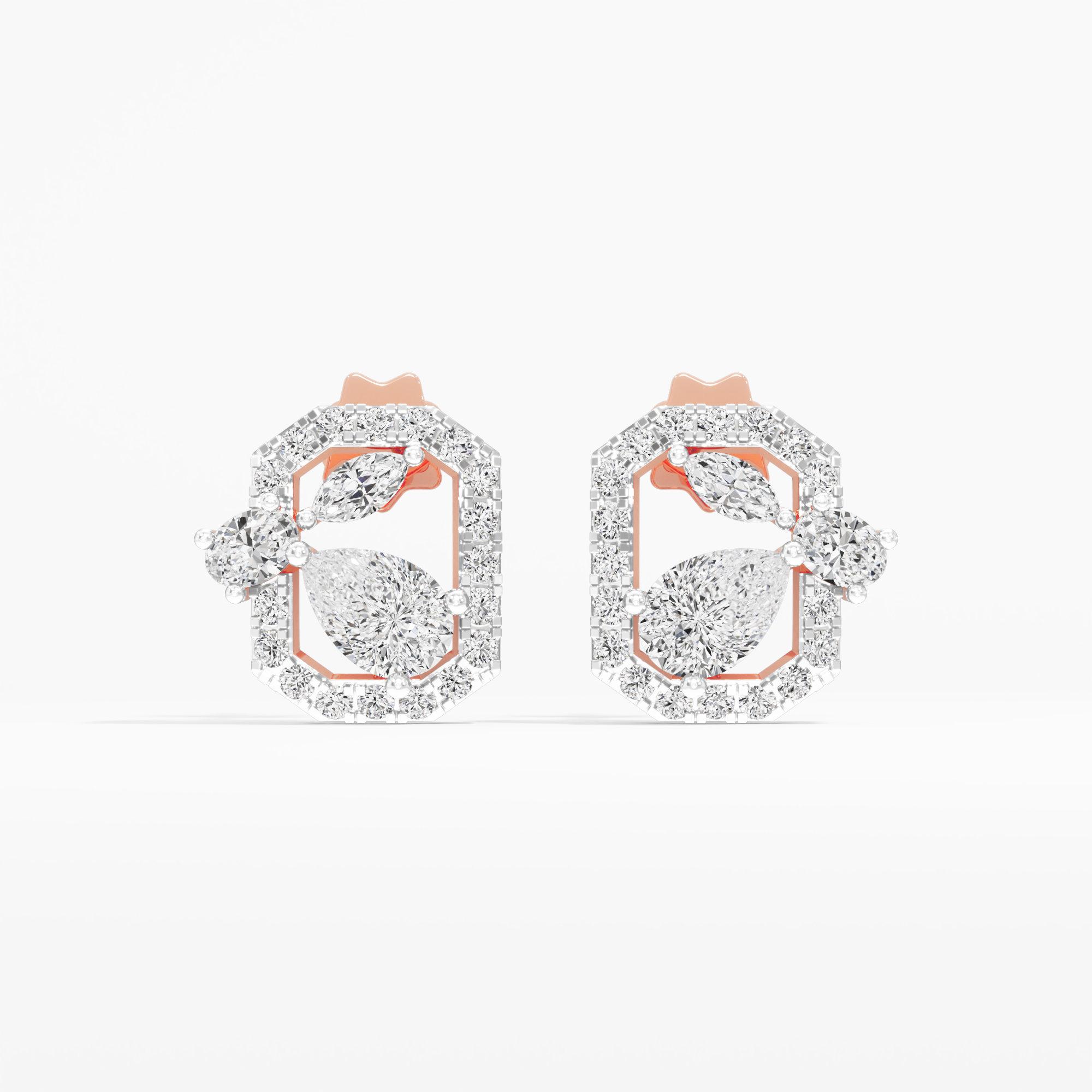 Crystal Crest Stud Earrings