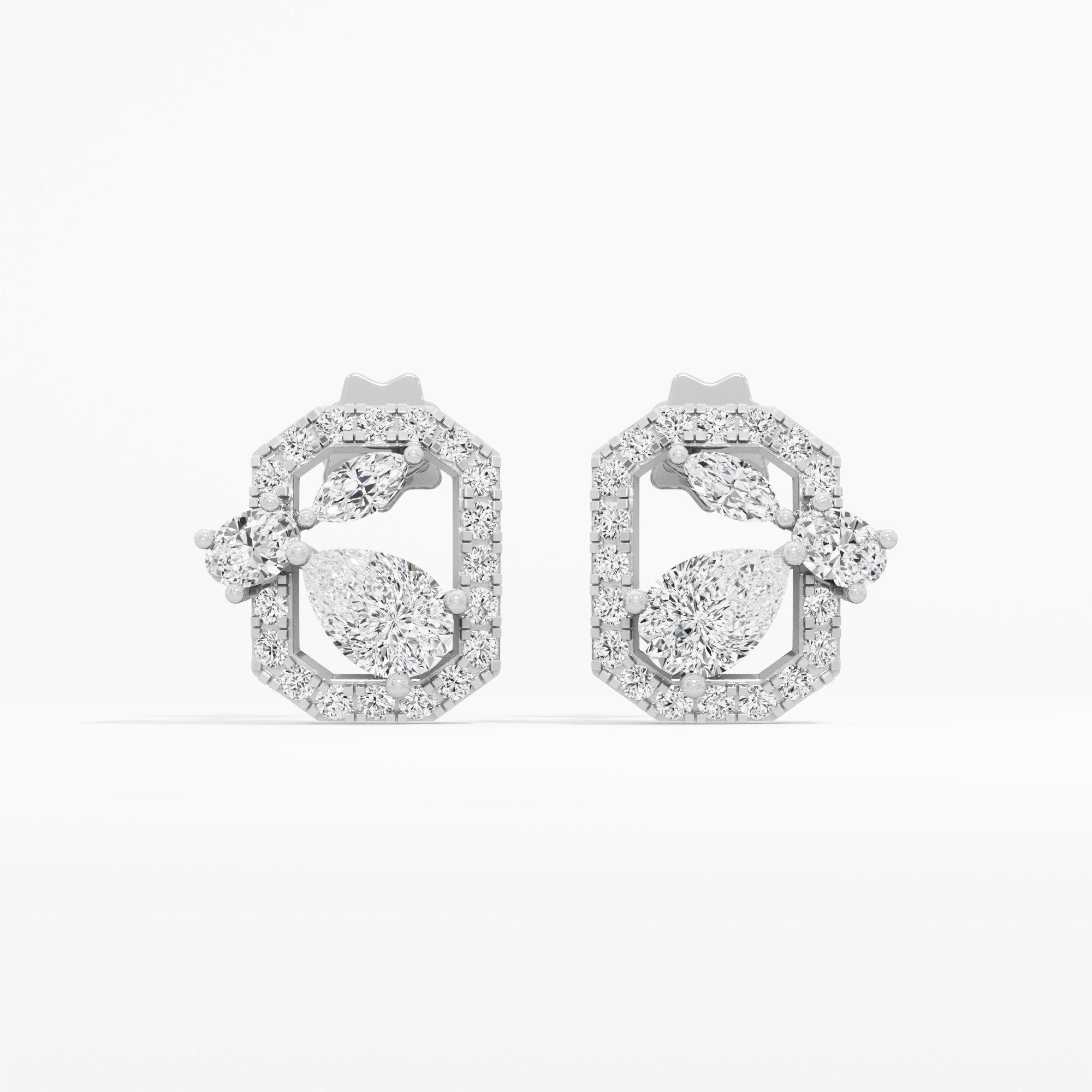 Crystal Crest Stud Earrings