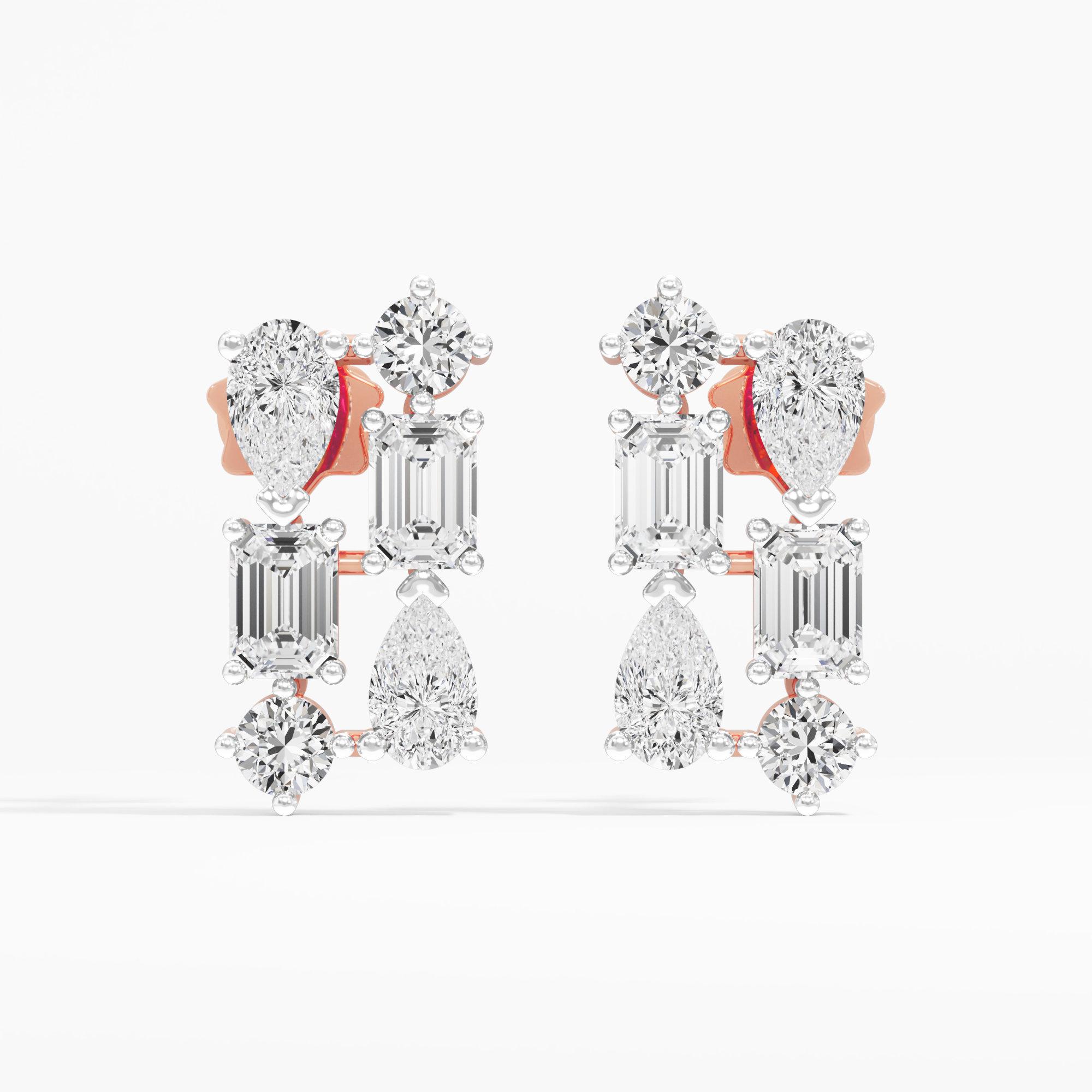 Linear Radiance Stud Earrings