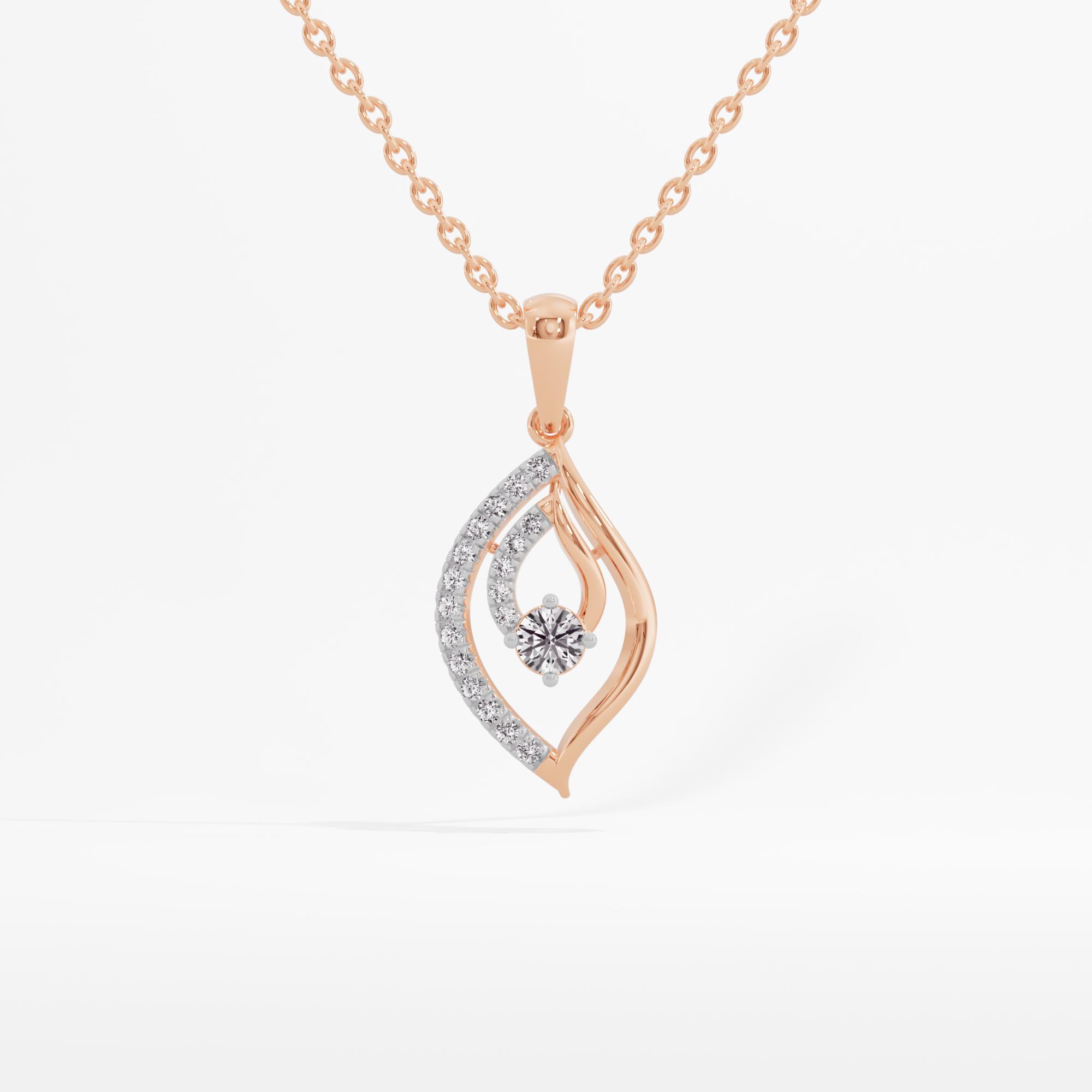 Lovely Leaflet Solitaire Pendant