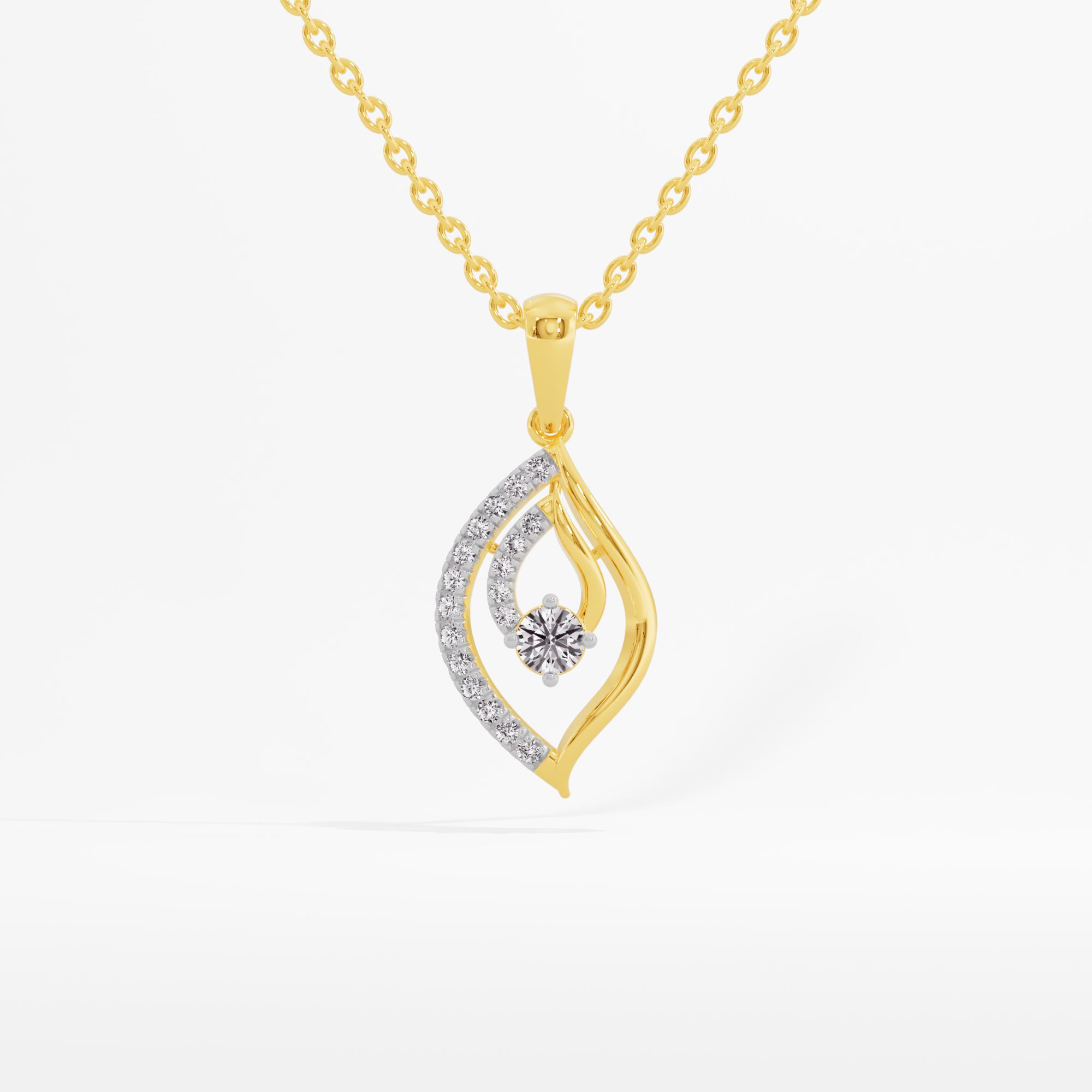 Lovely Leaflet Solitaire Pendant