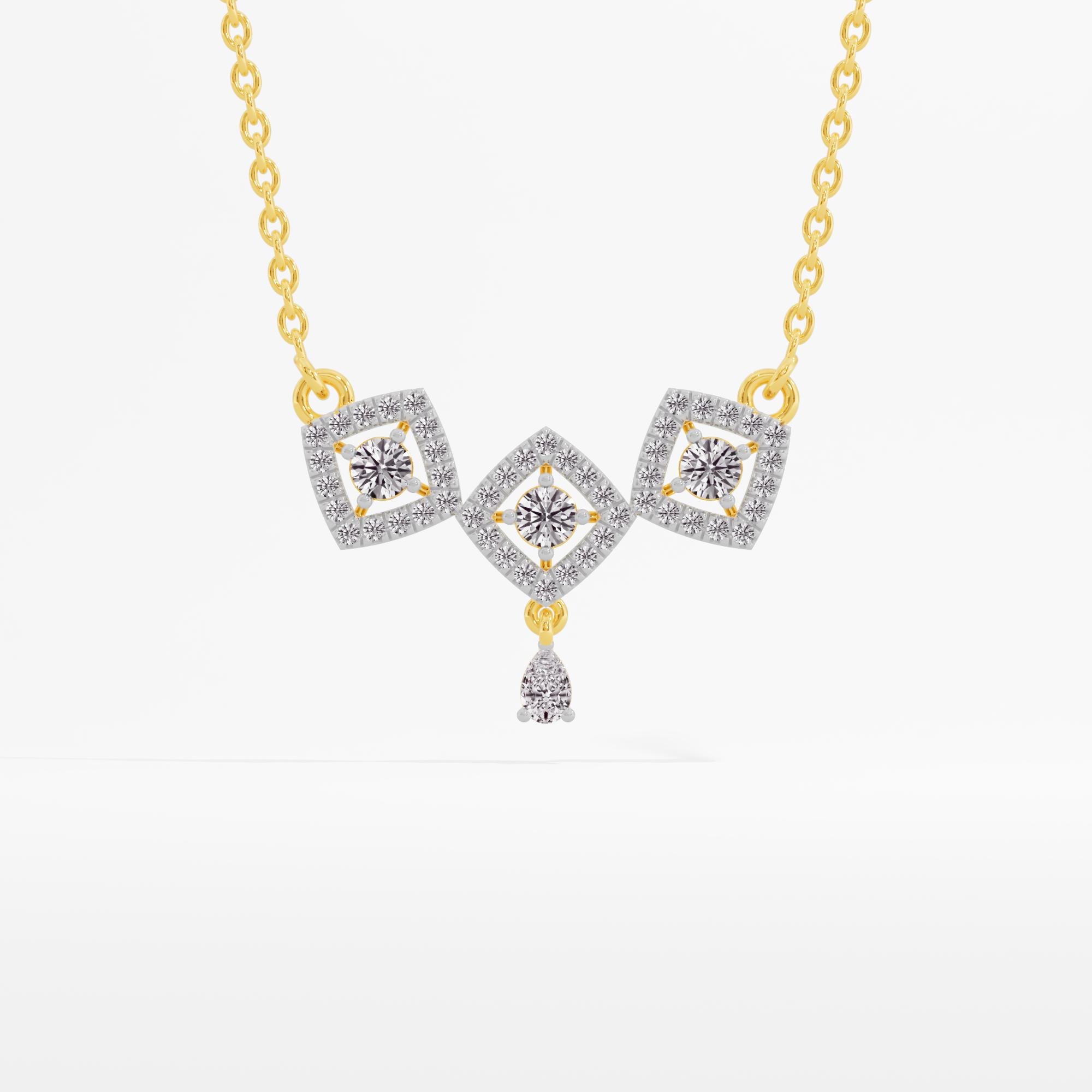 Heartfelt Grace 3 Stone Halo Mangalsutra