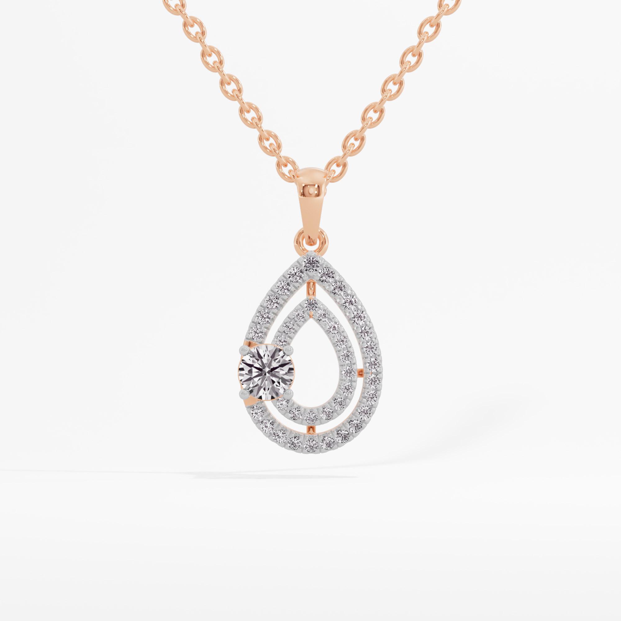 Pear Cascade Solitaire Pendant
