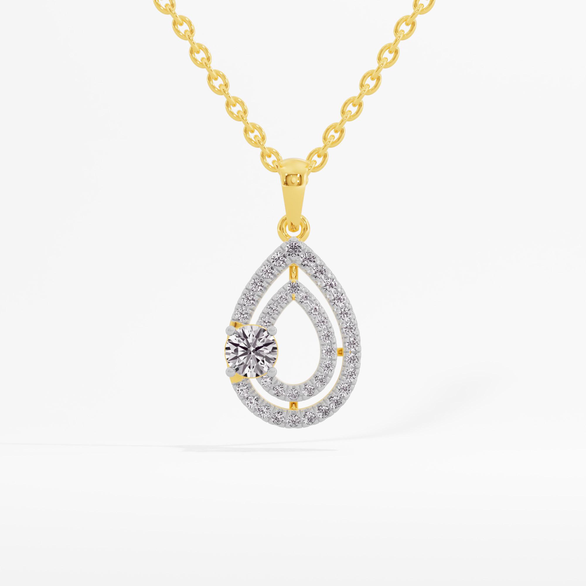 Pear Cascade Solitaire Pendant