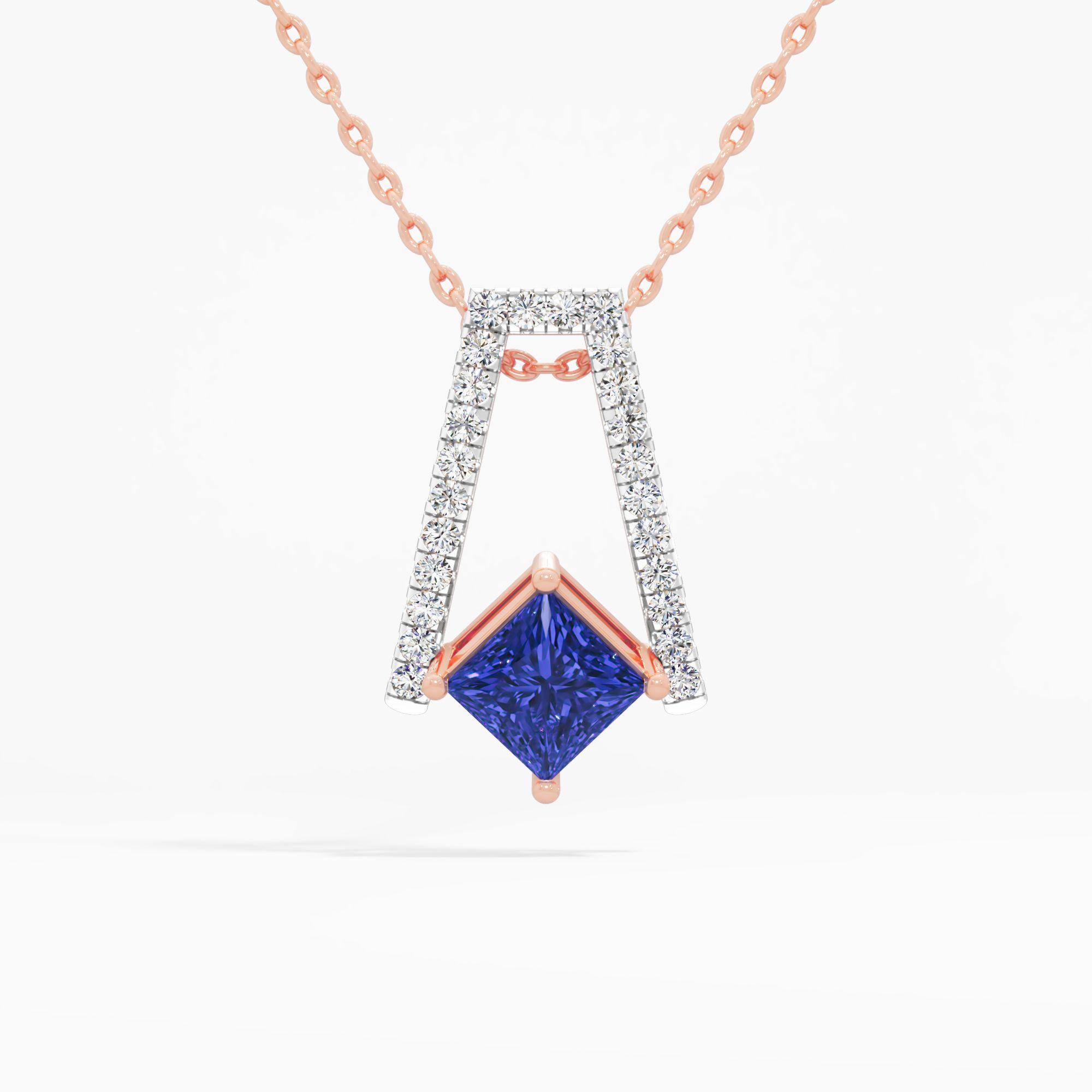 Floating Princess Sapphire Pendant