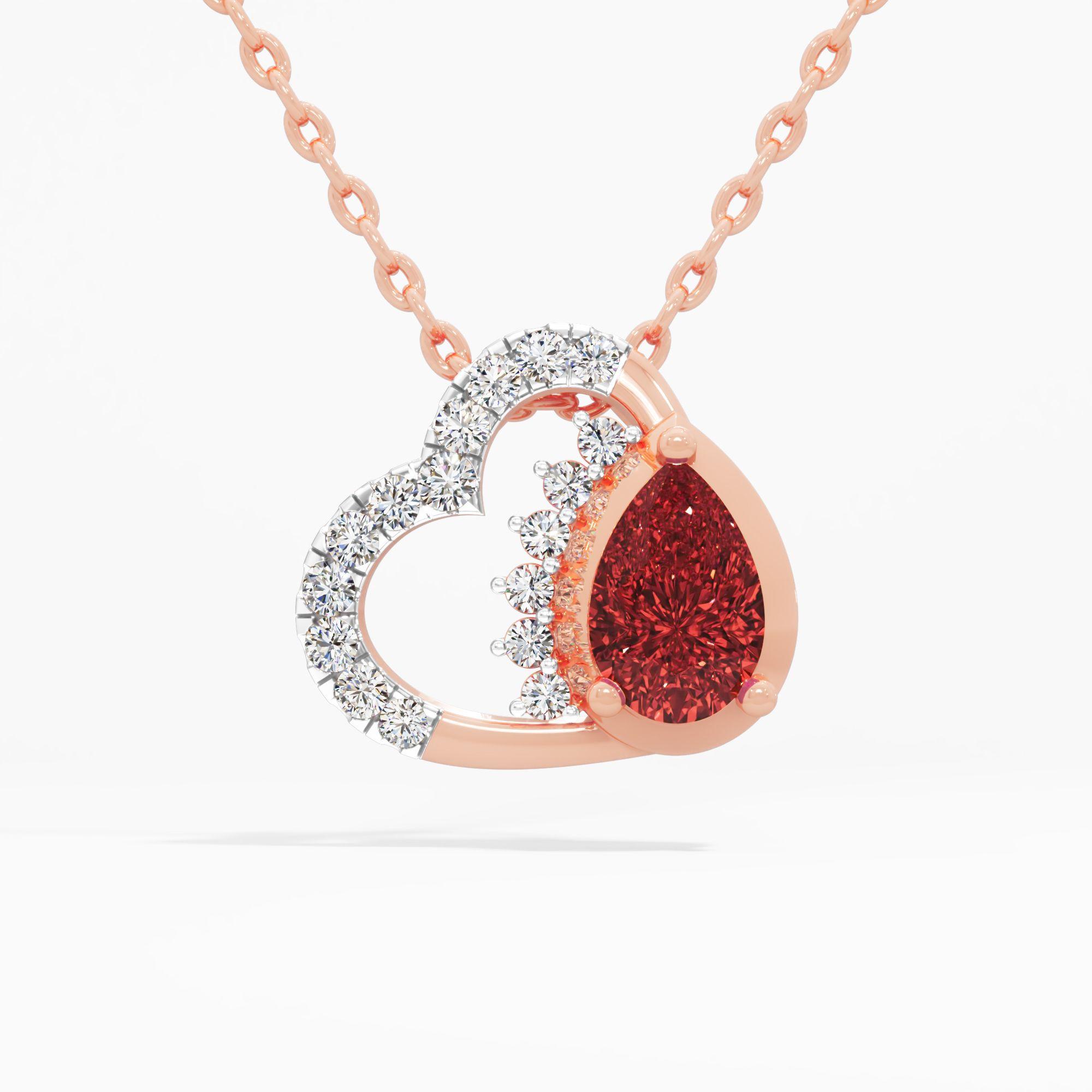 Scarlet Amor Heart Ruby Pendant