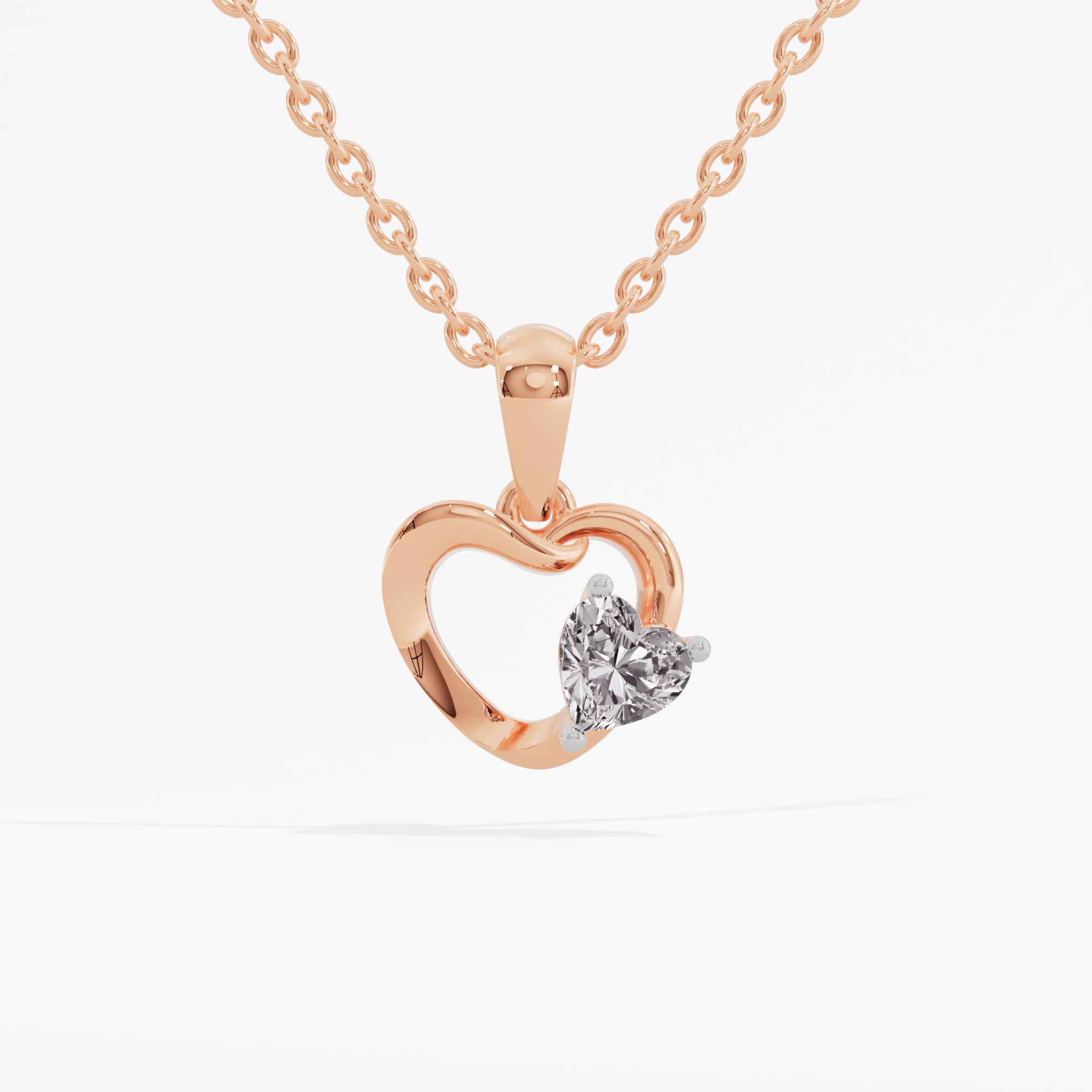 Cupid's Charm Solitaire Heart Pendant