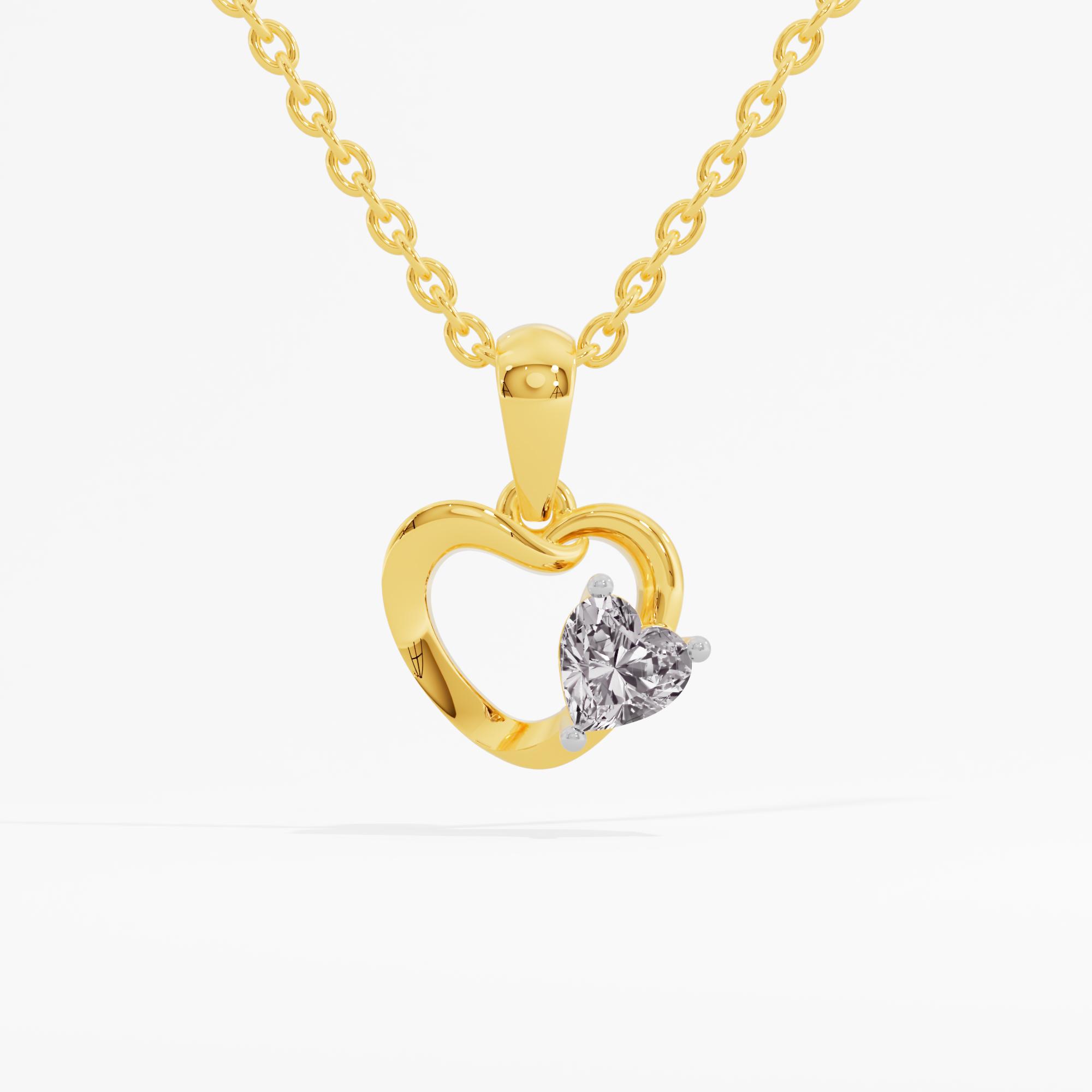 Cupid's Charm Solitaire Heart Pendant