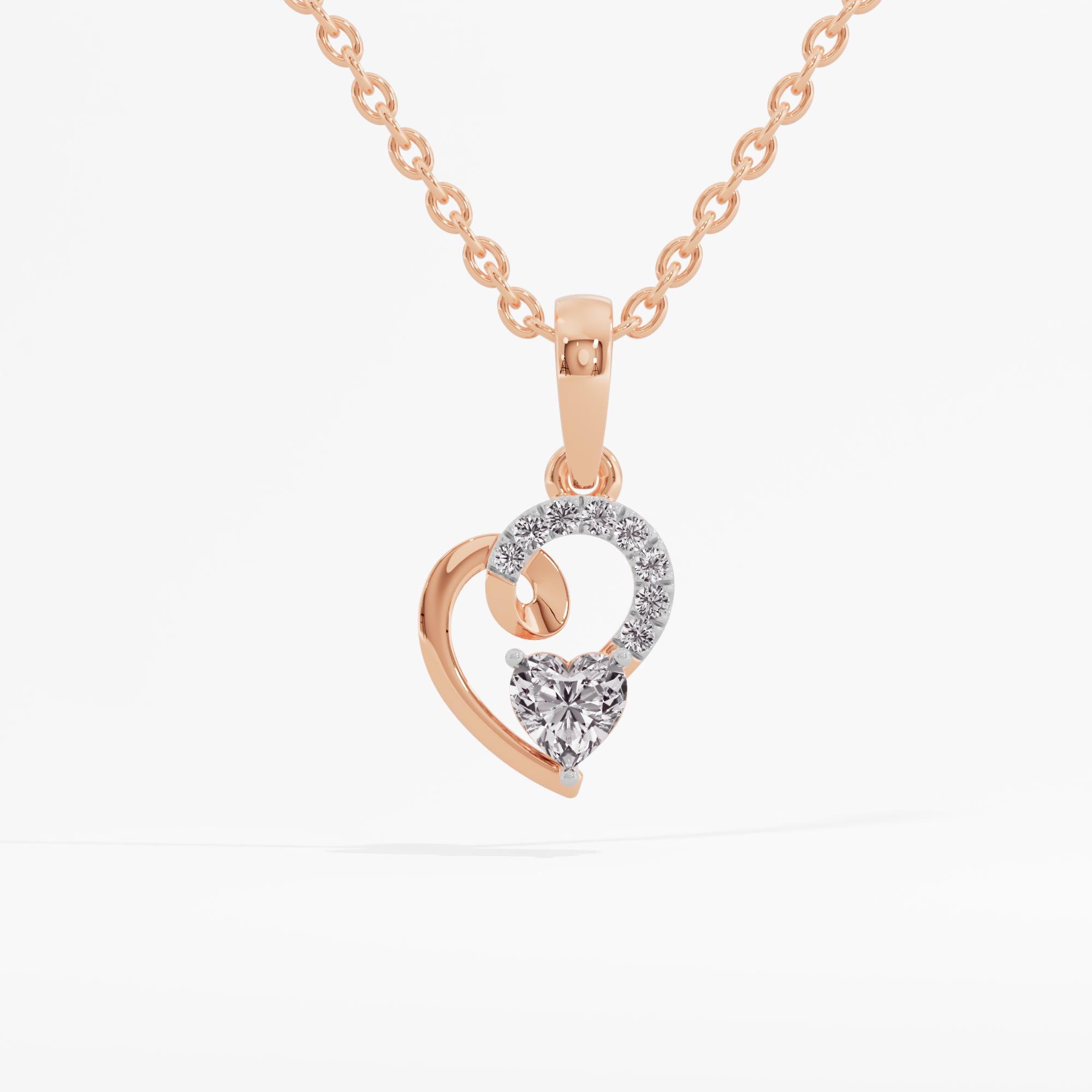 Passionate Glimmer Solitaire Heart Pendant